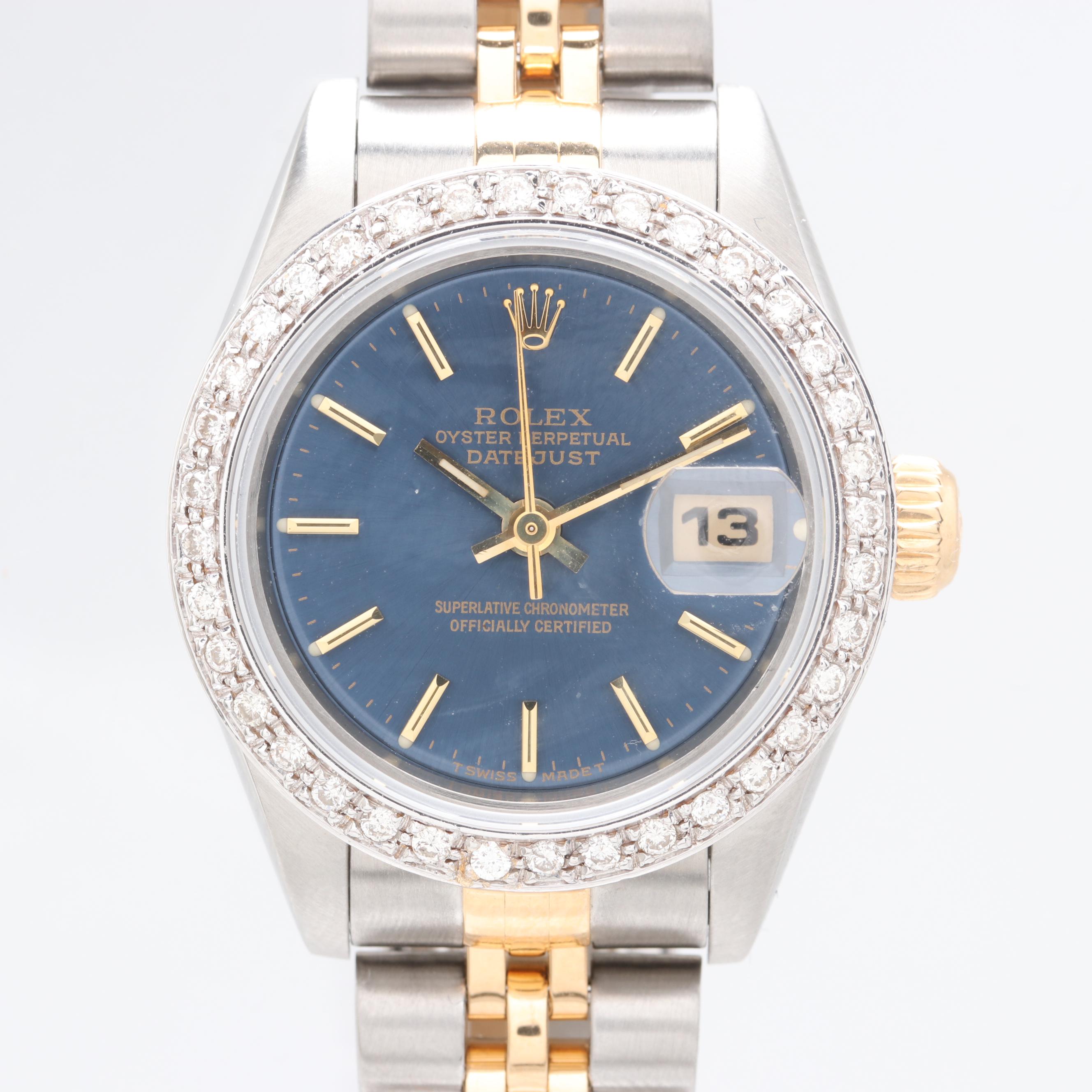 Rolex Datejust 18K Yellow Gold and Stainless Steel Diamond Watch