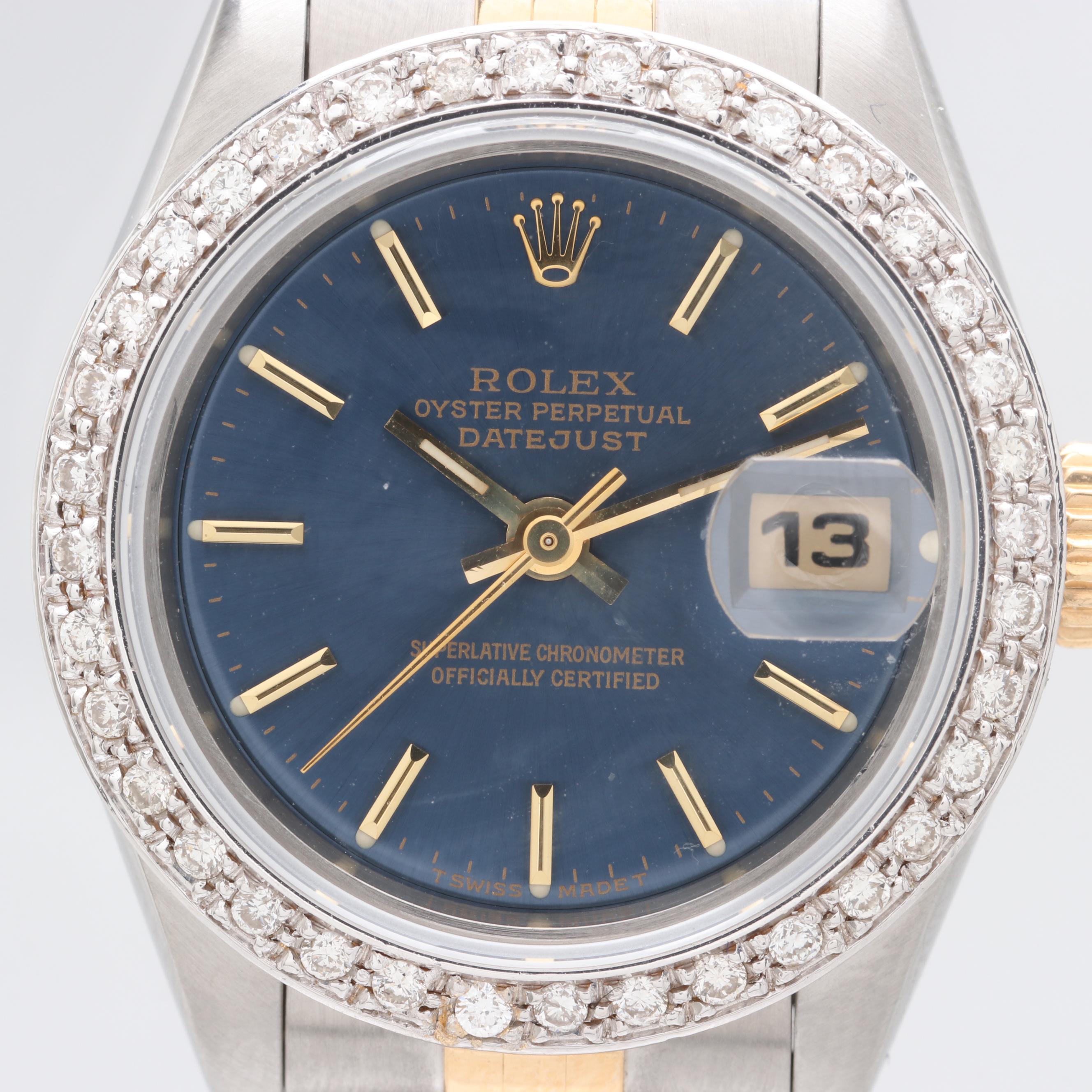 Rolex Datejust 18K Yellow Gold and Stainless Steel Diamond Watch