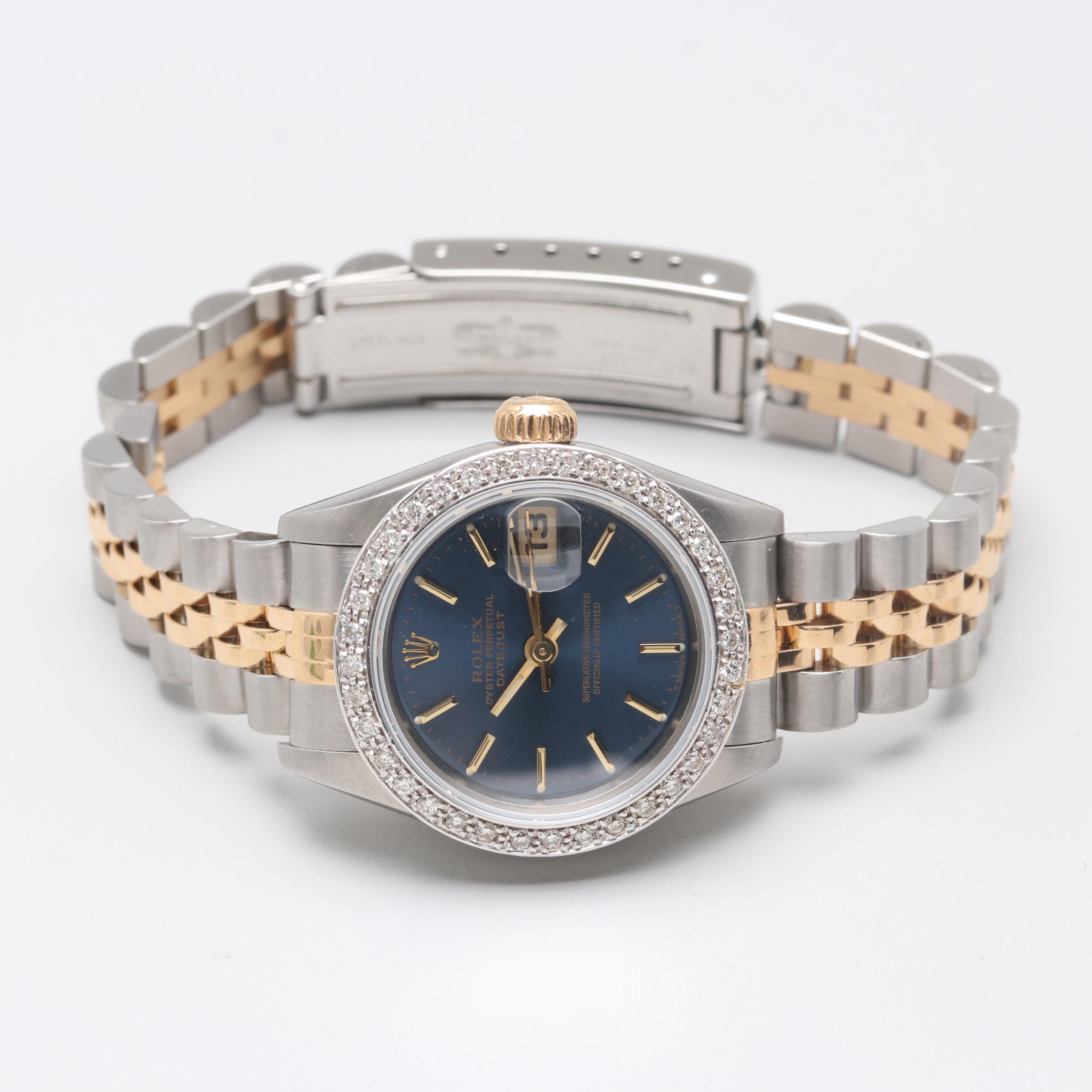 Rolex Datejust 18K Yellow Gold and Stainless Steel Diamond Watch