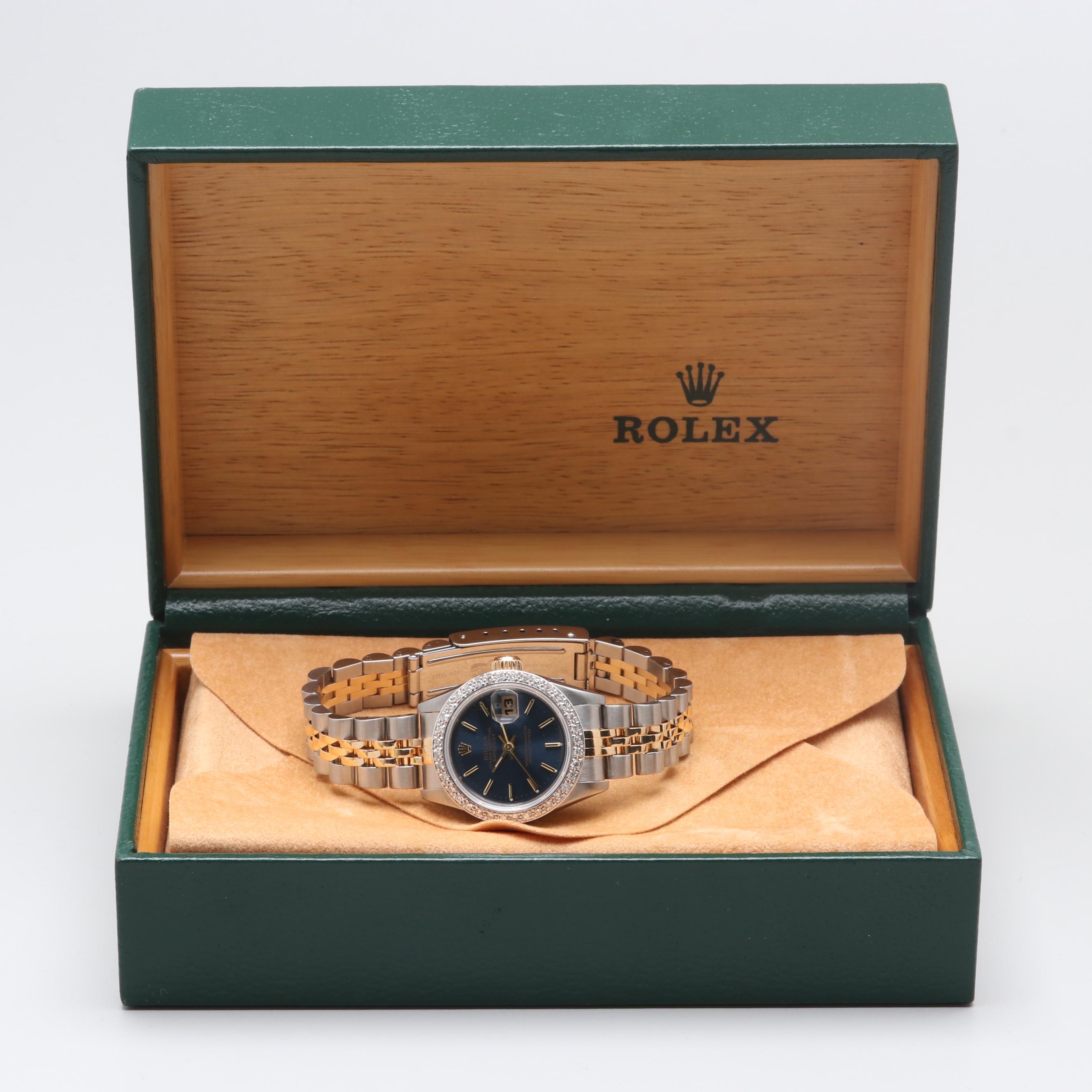 Rolex Datejust 18K Yellow Gold and Stainless Steel Diamond Watch