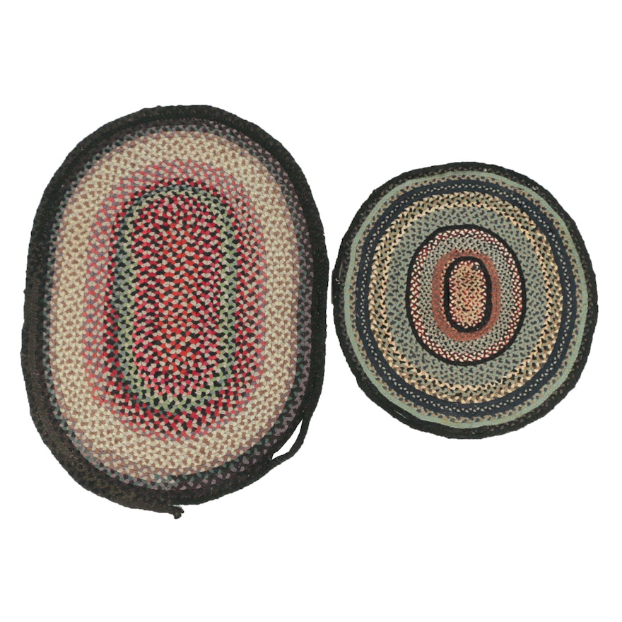 Handwoven Braided Oval and Round Rag-Rugs