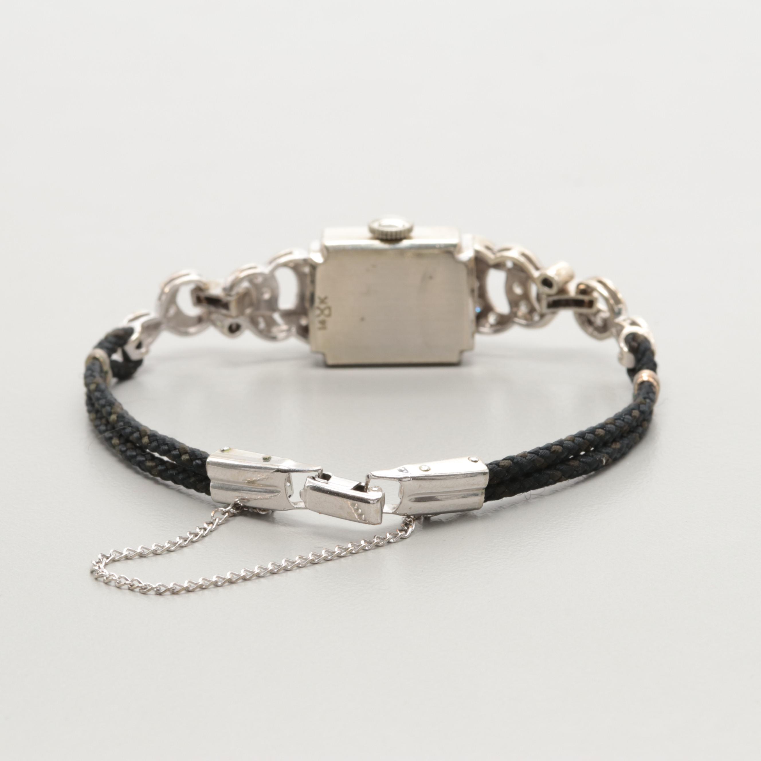 Hamilton 14K White Gold Diamond Watch, 1954