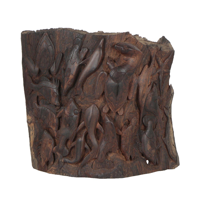 Aquatic Wood Carving attributed to the Solomon Islands