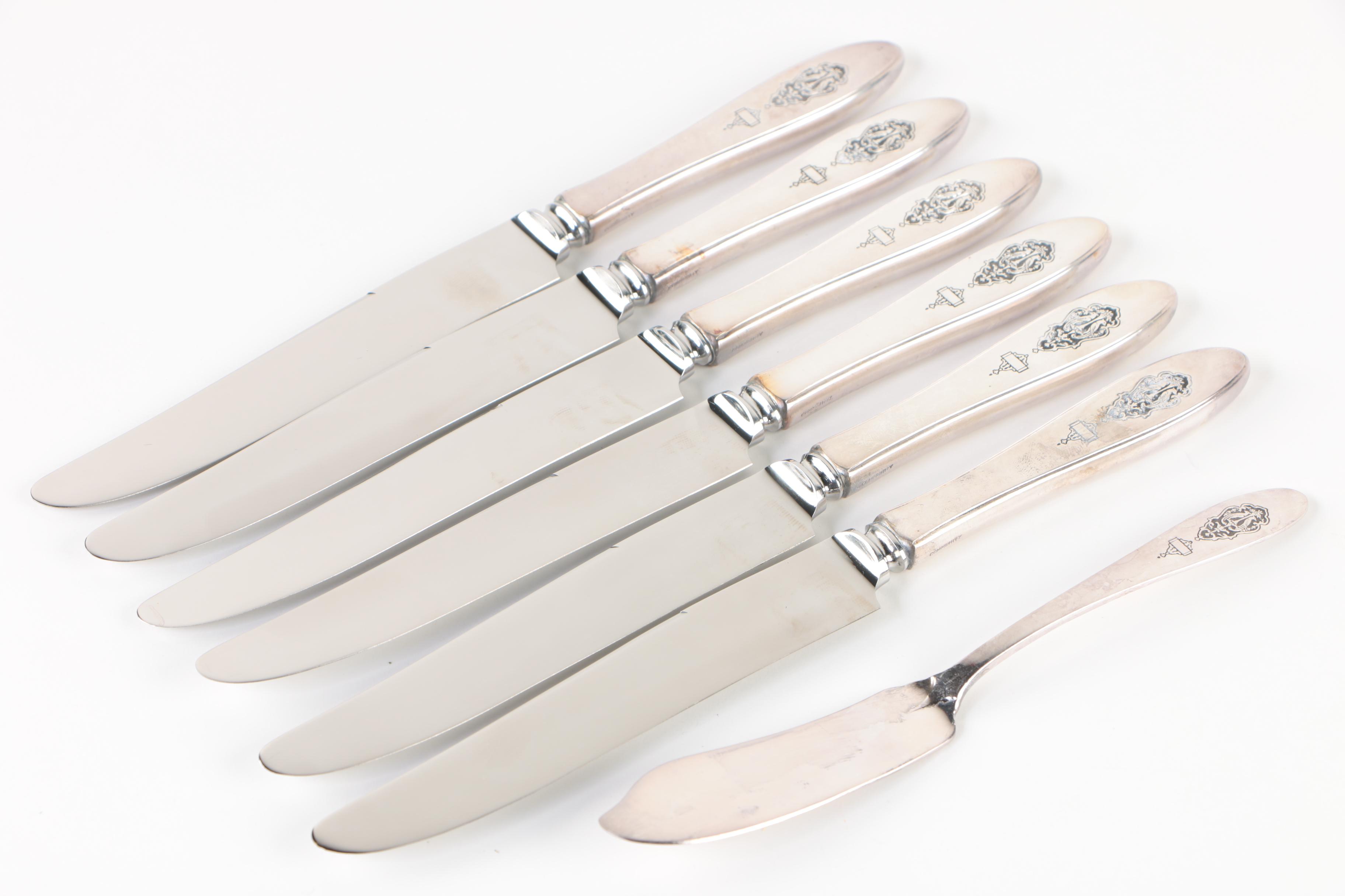 Oneida "Bird of Paradise" Silver Plate Flatware with Chest, Early 20th Century