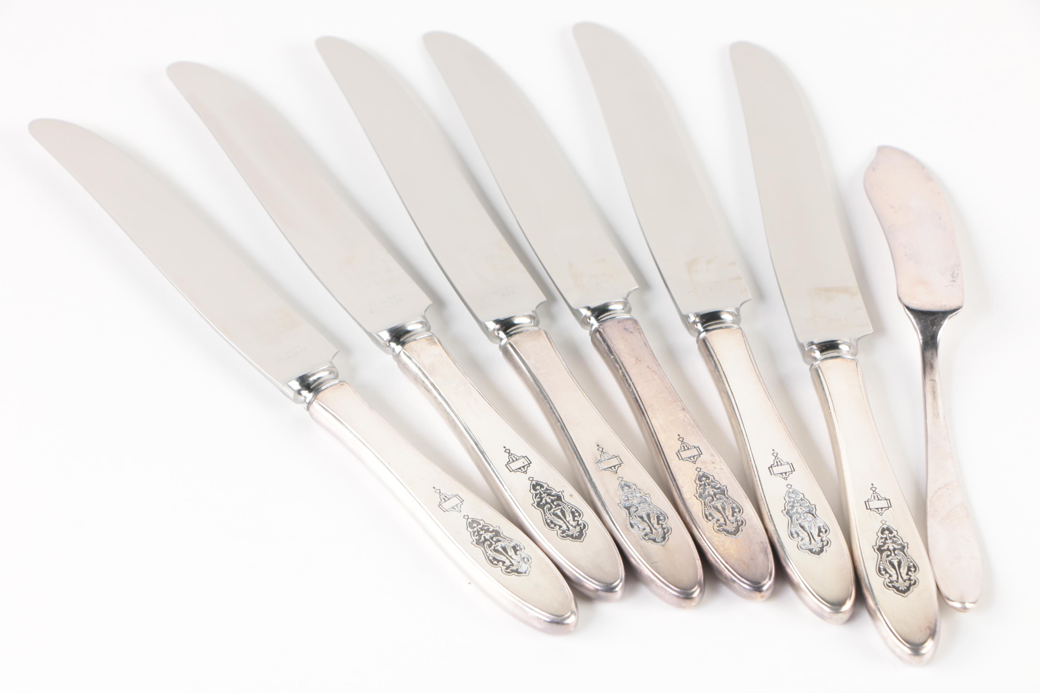 Oneida "Bird of Paradise" Silver Plate Flatware with Chest, Early 20th Century