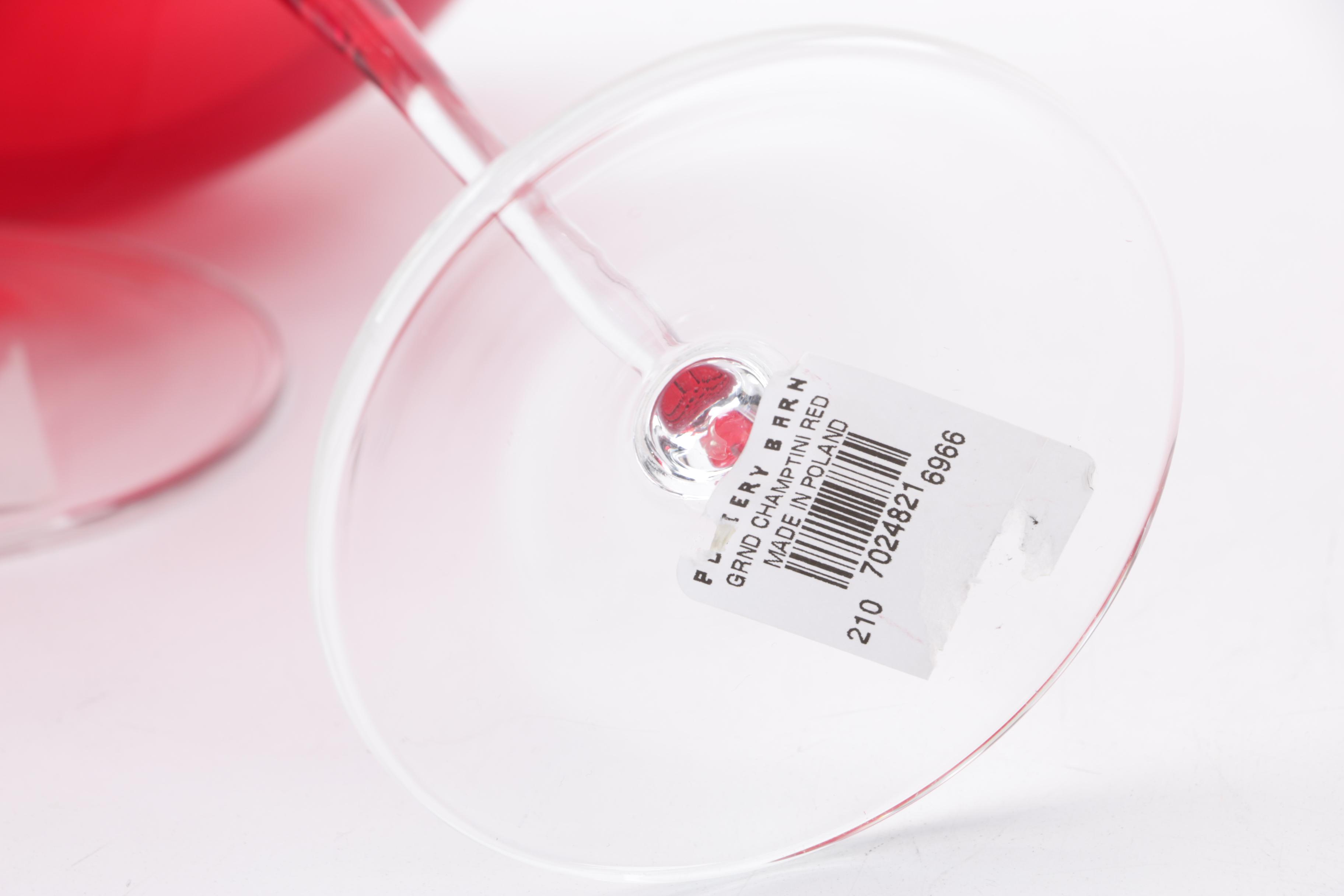 Krosno Polish Ruby Martini Glasses