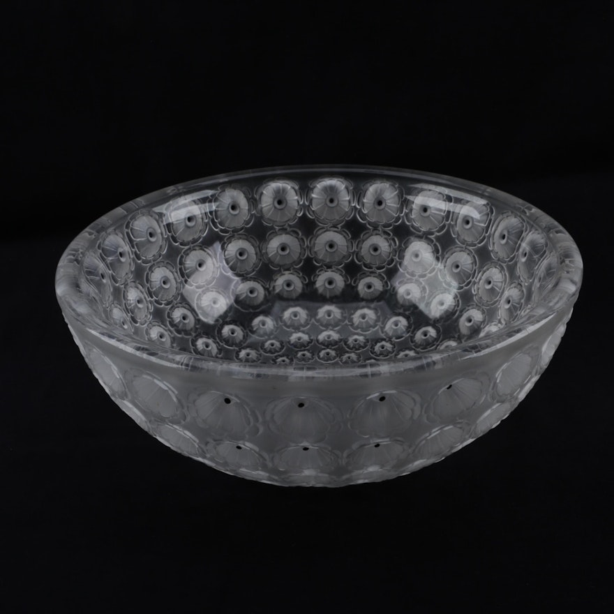 Lalique "Nemours" Frosted Crystal Bowl