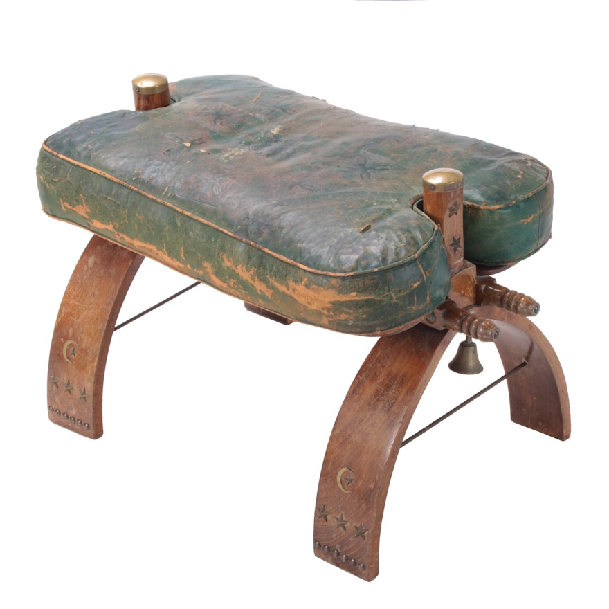 Leather Camel Saddle Footstool by Darro, Mid 20th Century