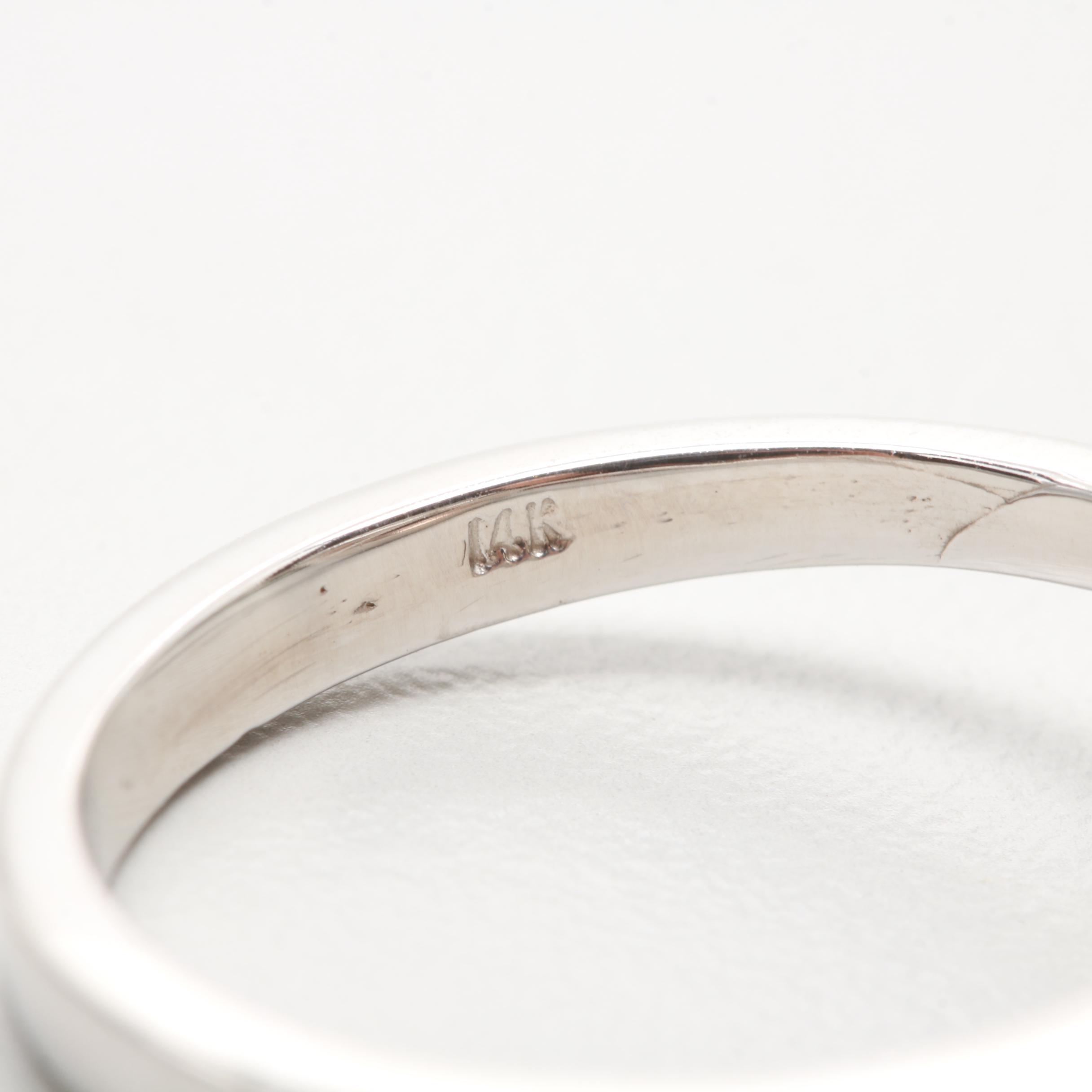 14K White Gold Morganite and Diamond Ring