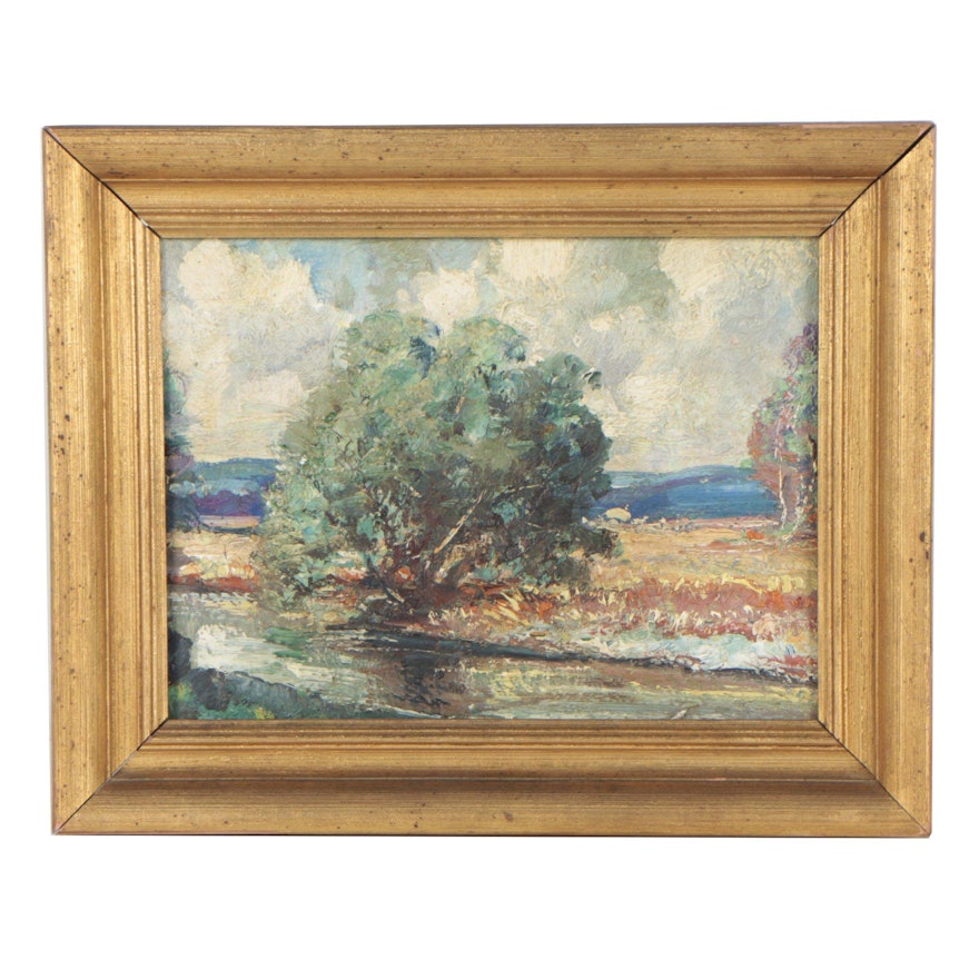 Landscape Oil Painting on Wood Panel