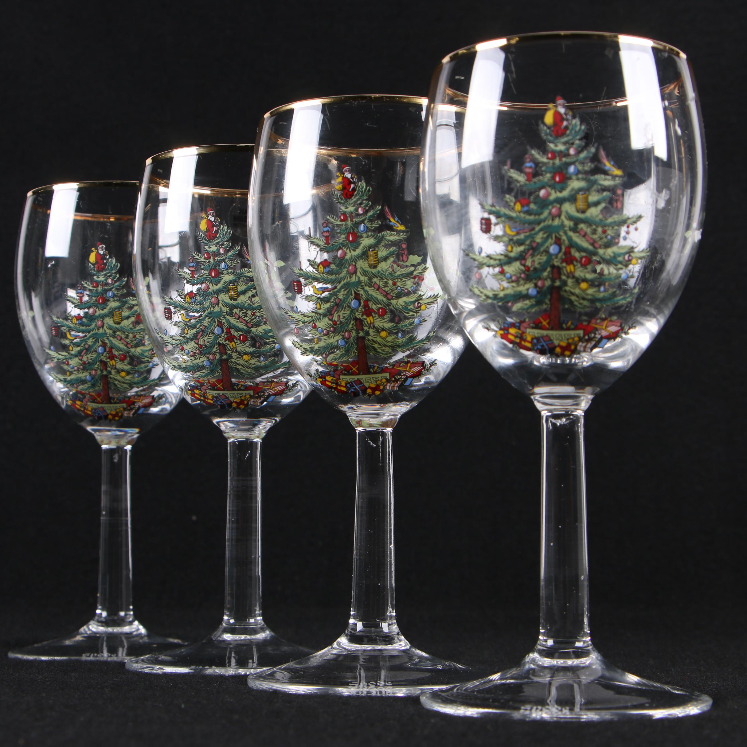 Spode "Christmas Tree" Wine Glasses
