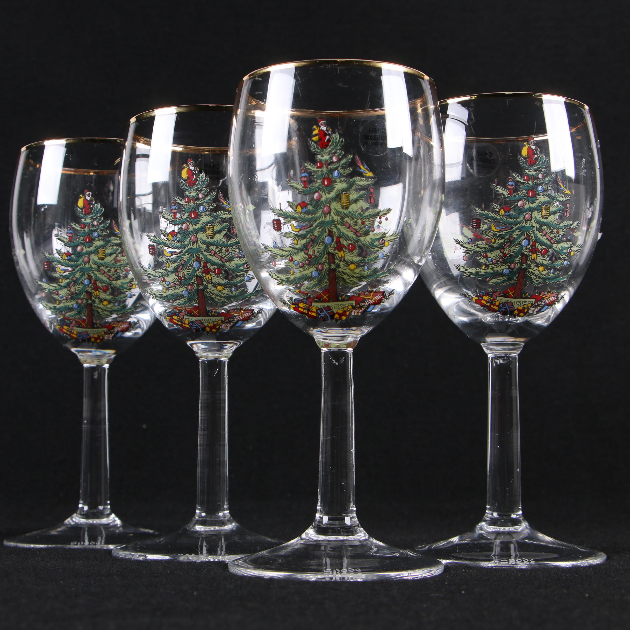 Spode "Christmas Tree" Wine Glasses