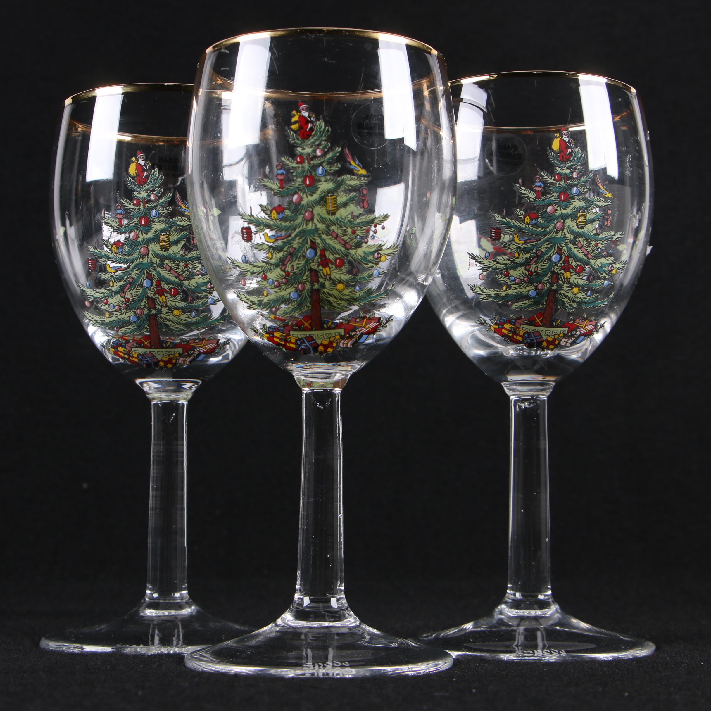 Spode "Christmas Tree" Wine Glasses