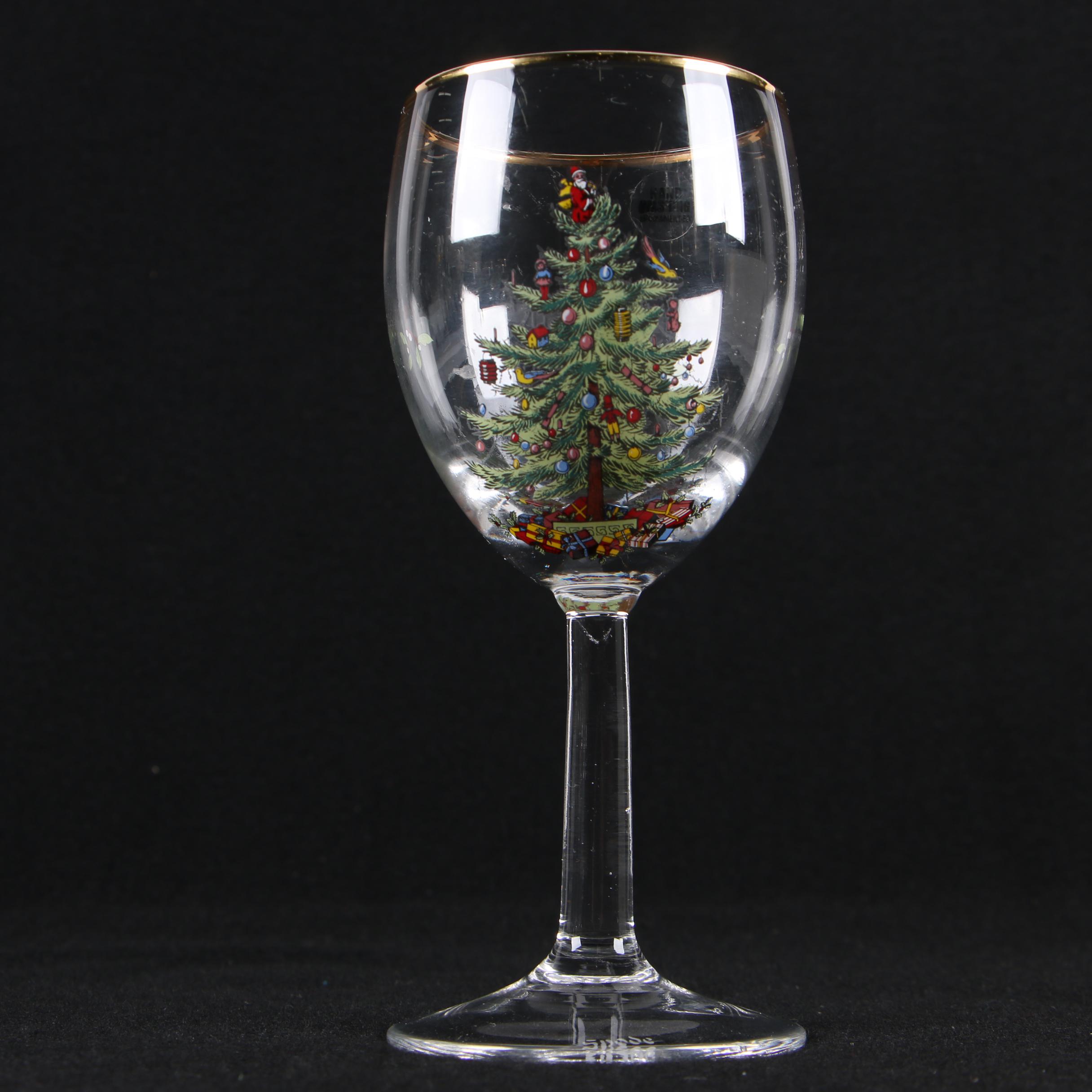 Spode "Christmas Tree" Wine Glasses