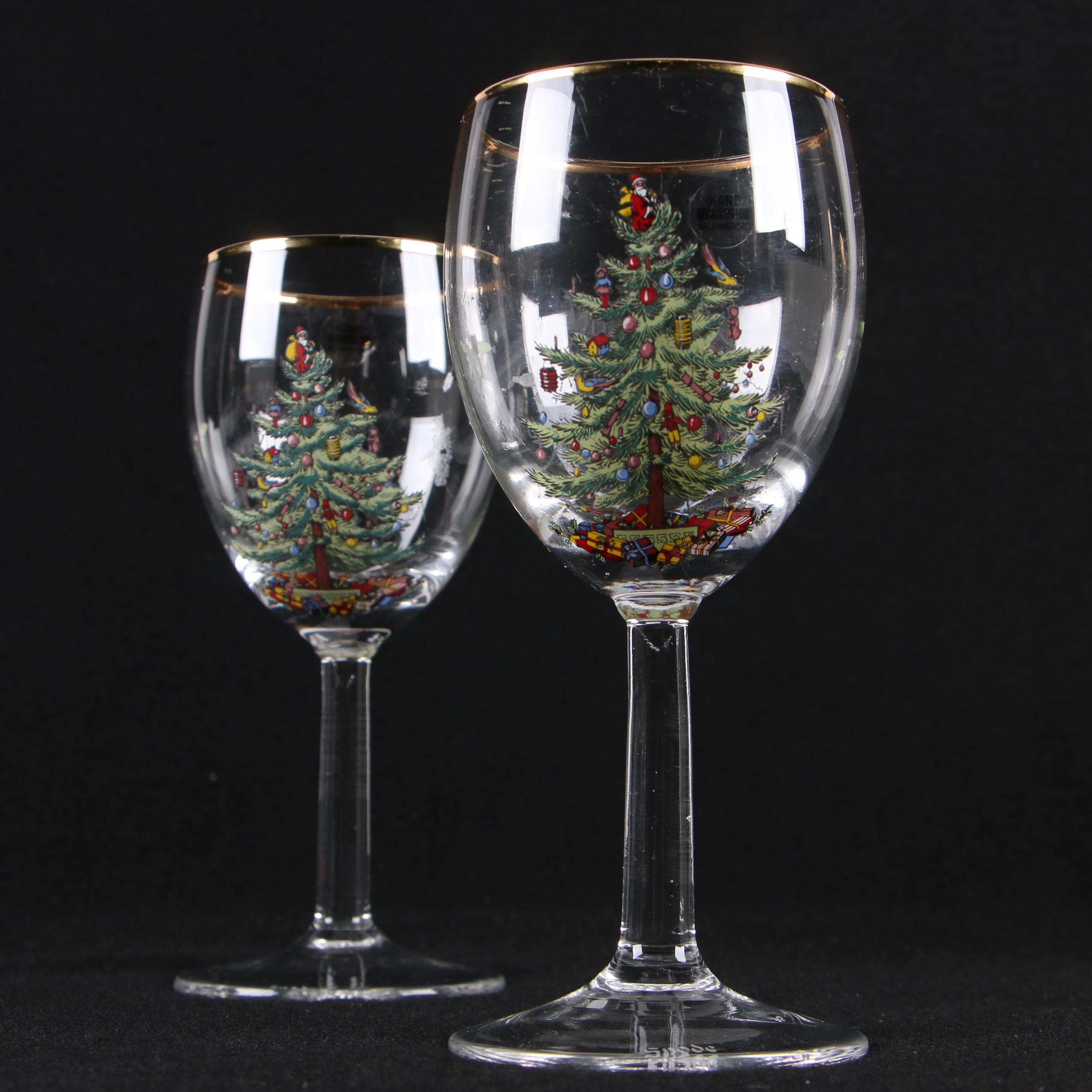 Spode "Christmas Tree" Wine Glasses