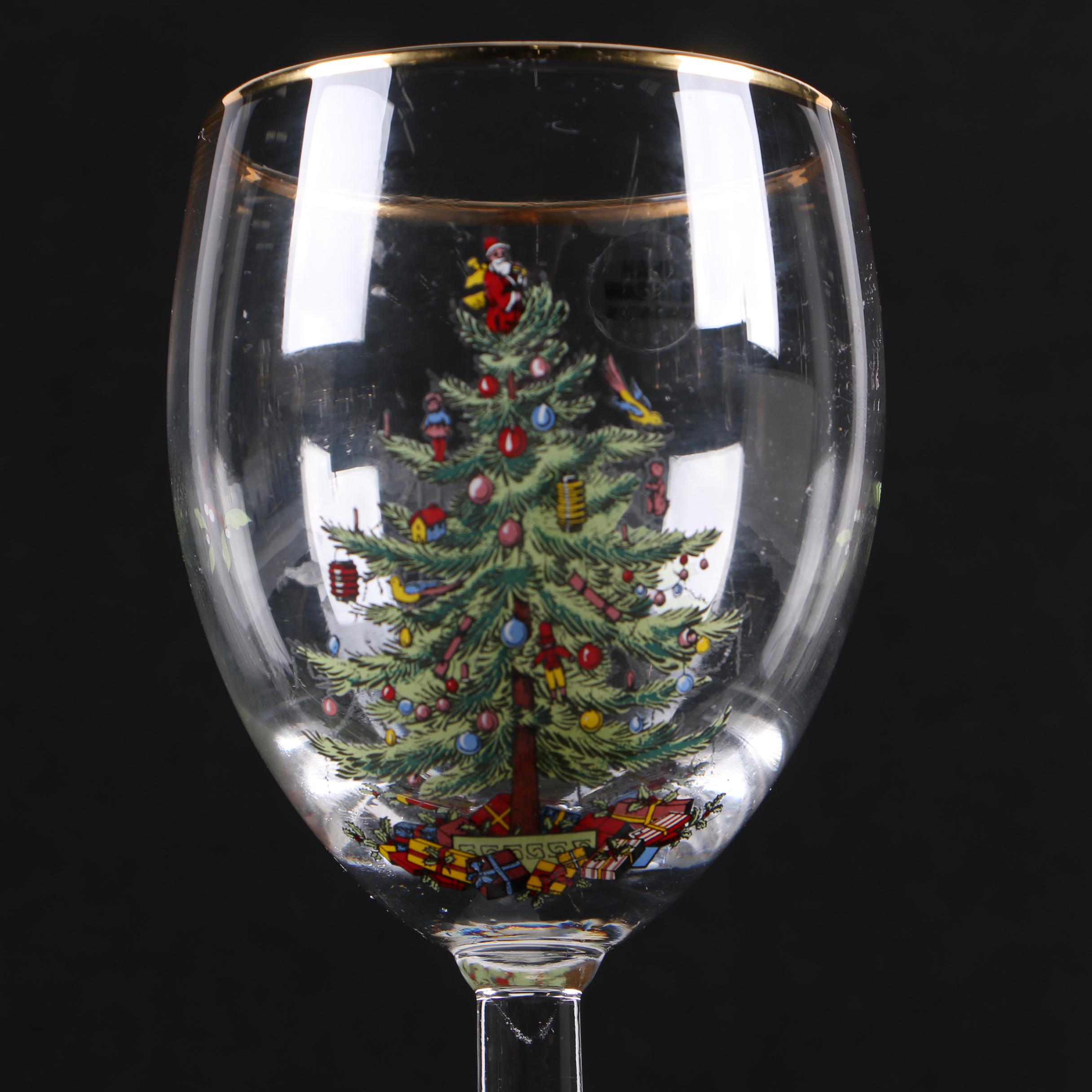 Spode "Christmas Tree" Wine Glasses