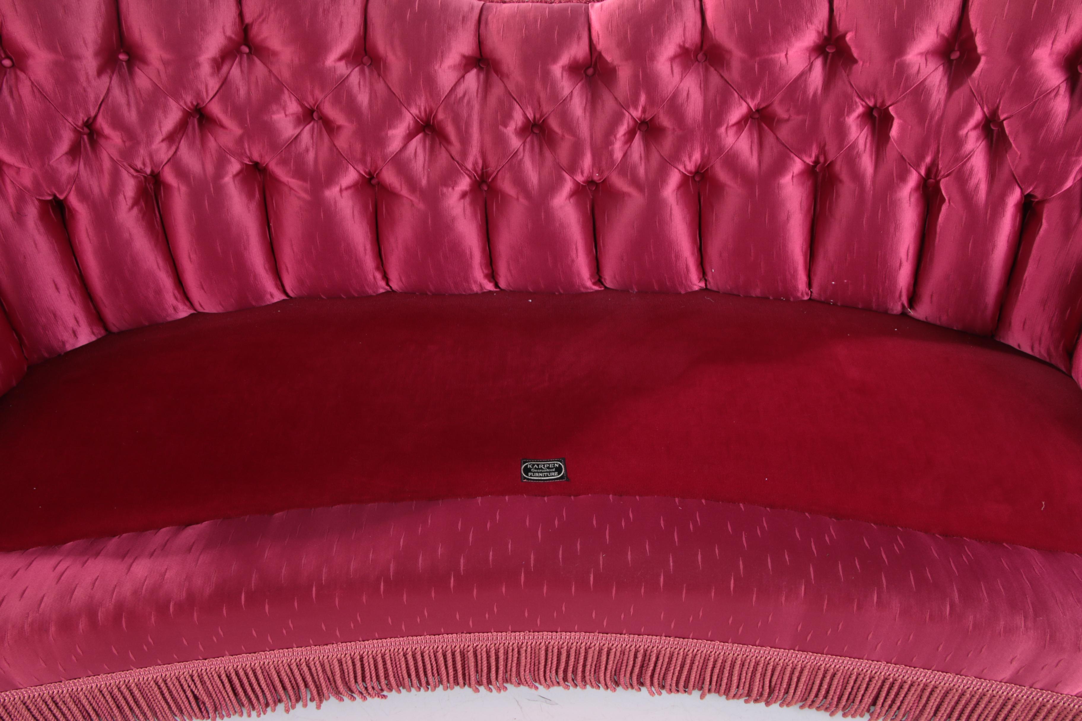 Hollywood Regency Upholstered Sofa by S. Karpen & Bros., Early 20th Century