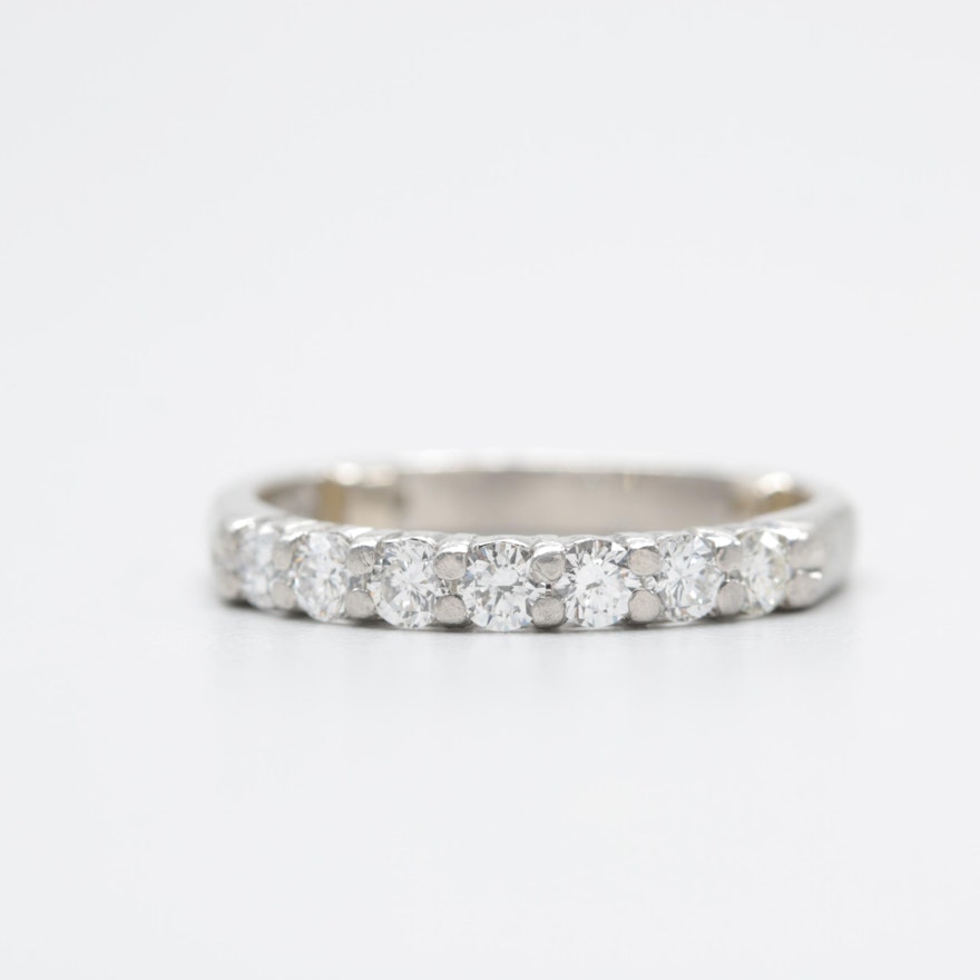 Platinum Seven Stone Diamond Ring with Sizing Bar