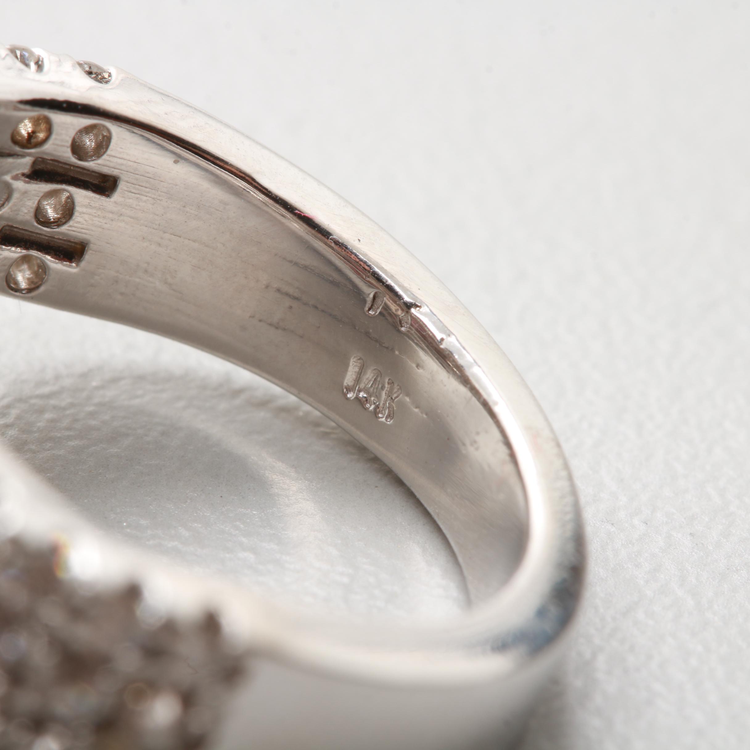 14K White Gold 2.01 CT Fancy Purple Pink Sapphire and 1.47 CTW Diamond Ring