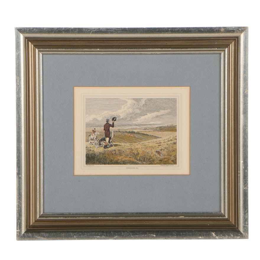 Hand-Colored Etching after Samuel Howitt "Coursing, P. 1"