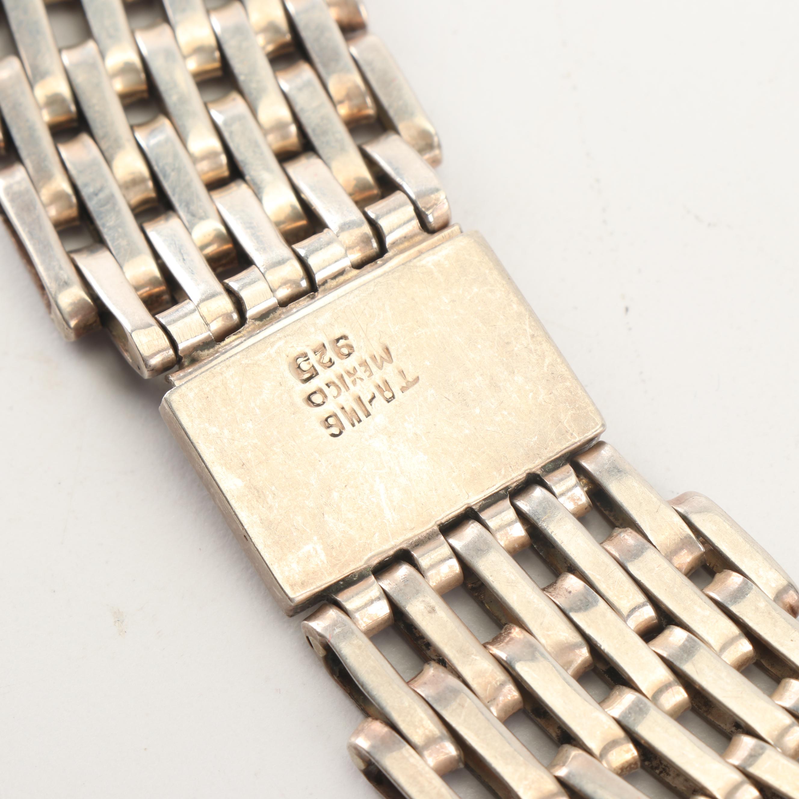 Mexican Sterling Silver Panther Link Choker, Mark of Taxco