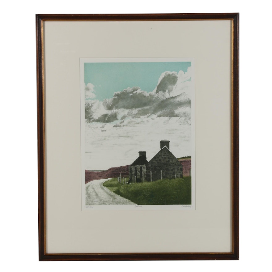 Christopher Penny Etching with Aquatint "Ruined Croft"