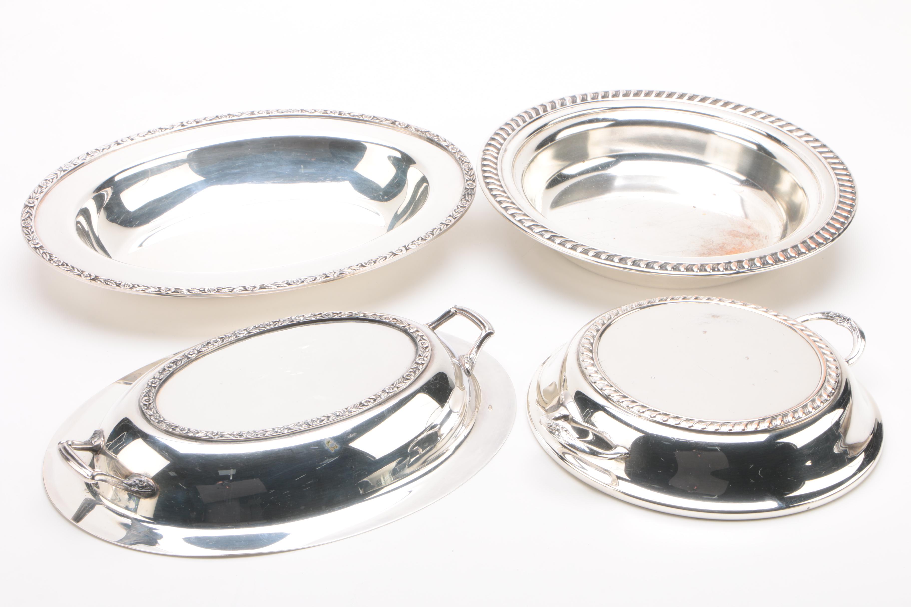 Wm. Rogers & Son "Primrose" Silver Plate Vegetable Dish and Other Serveware