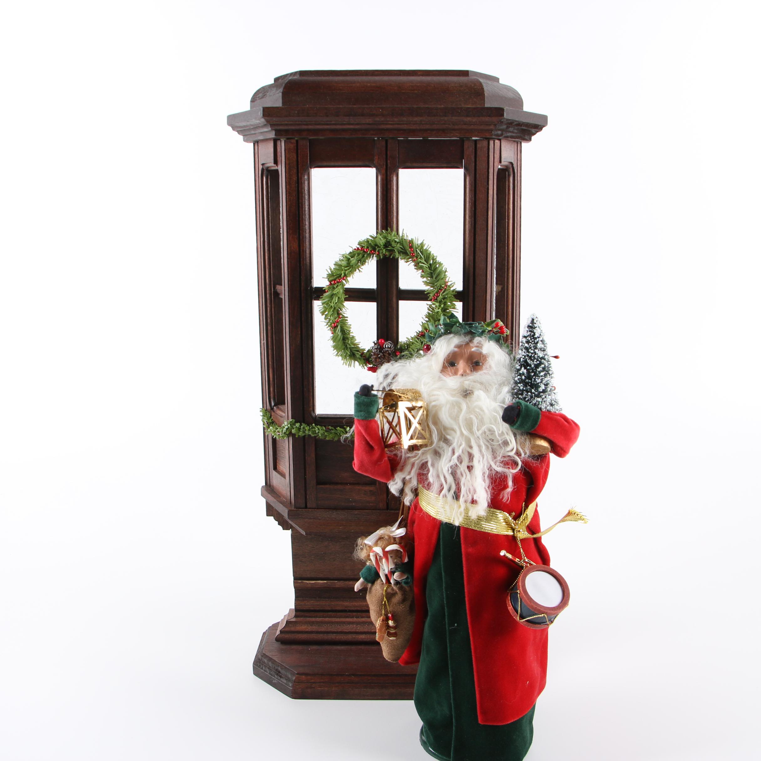 Contemporary Byers' Choice "The Carolers" Figurines and Illuminated Window