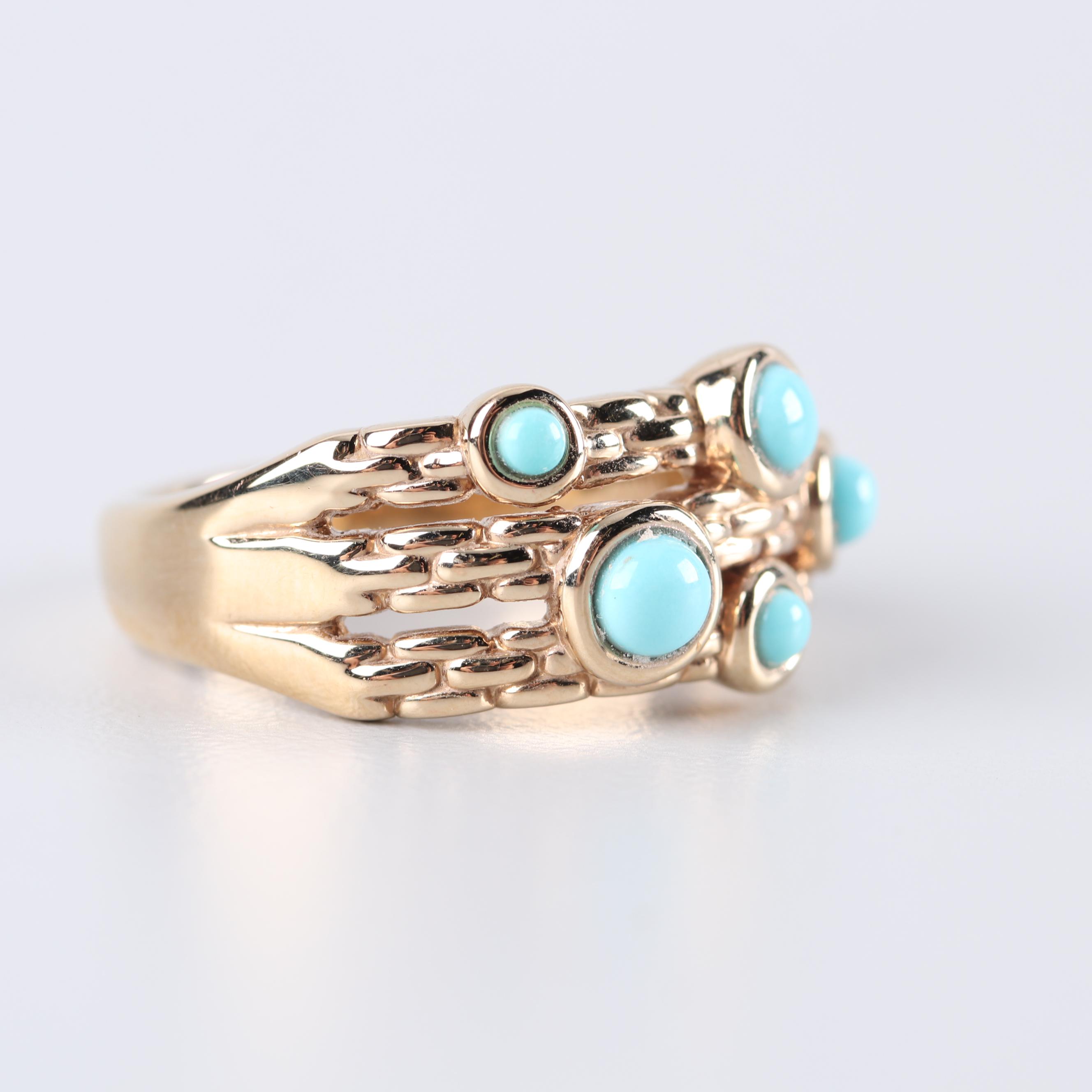 14K Yellow Gold Turquoise Ring