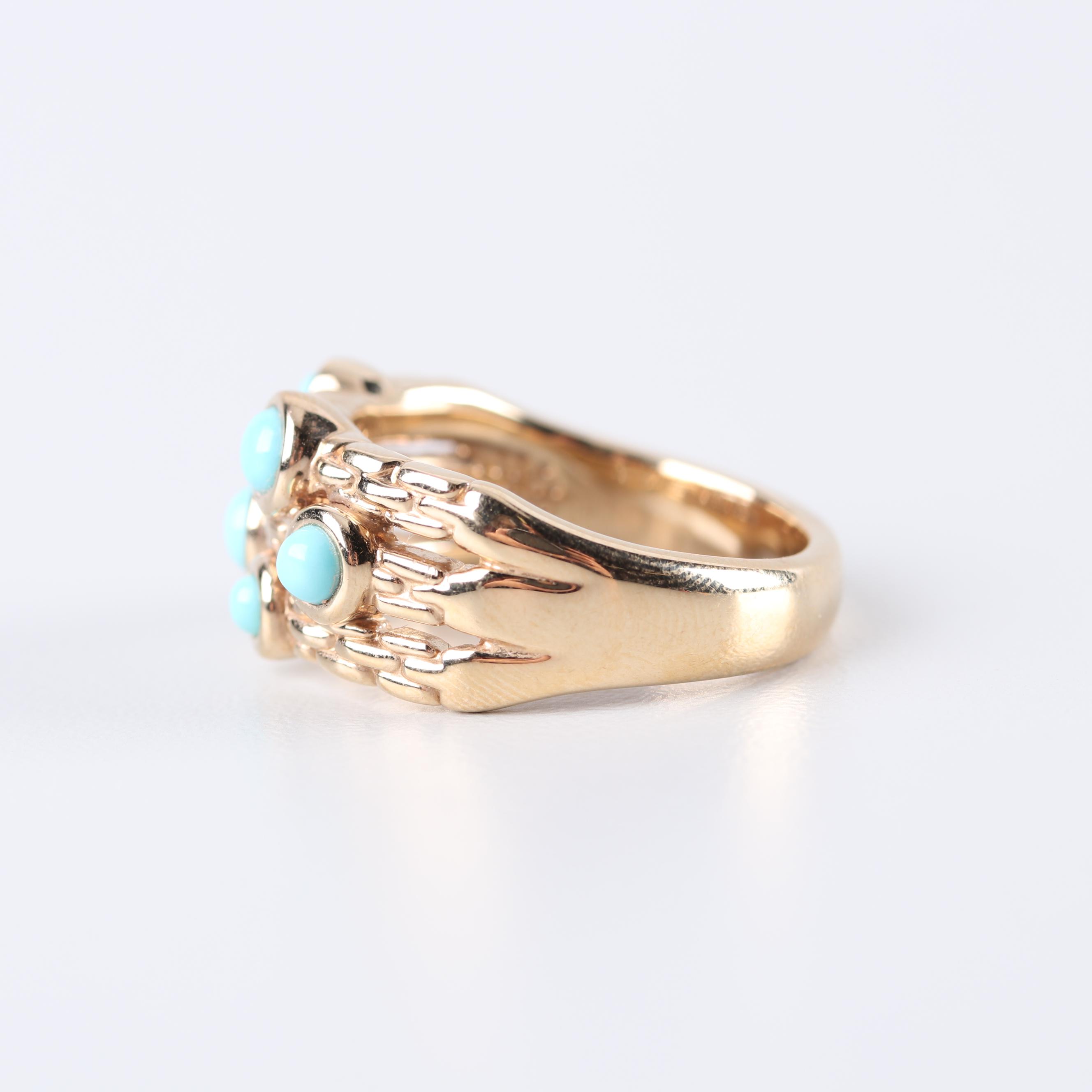 14K Yellow Gold Turquoise Ring