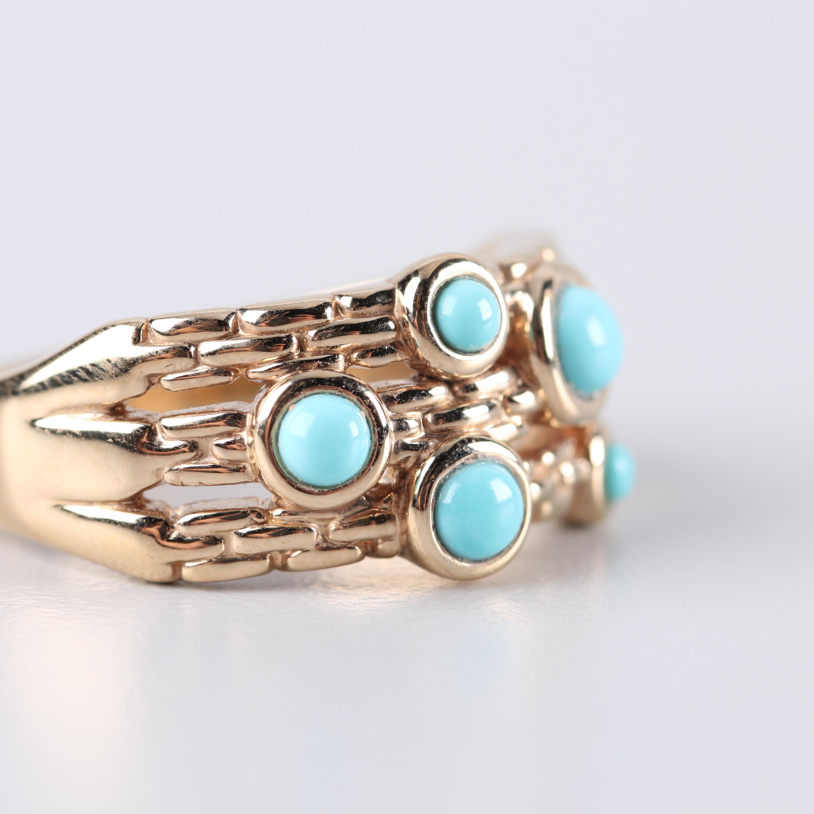 14K Yellow Gold Turquoise Ring
