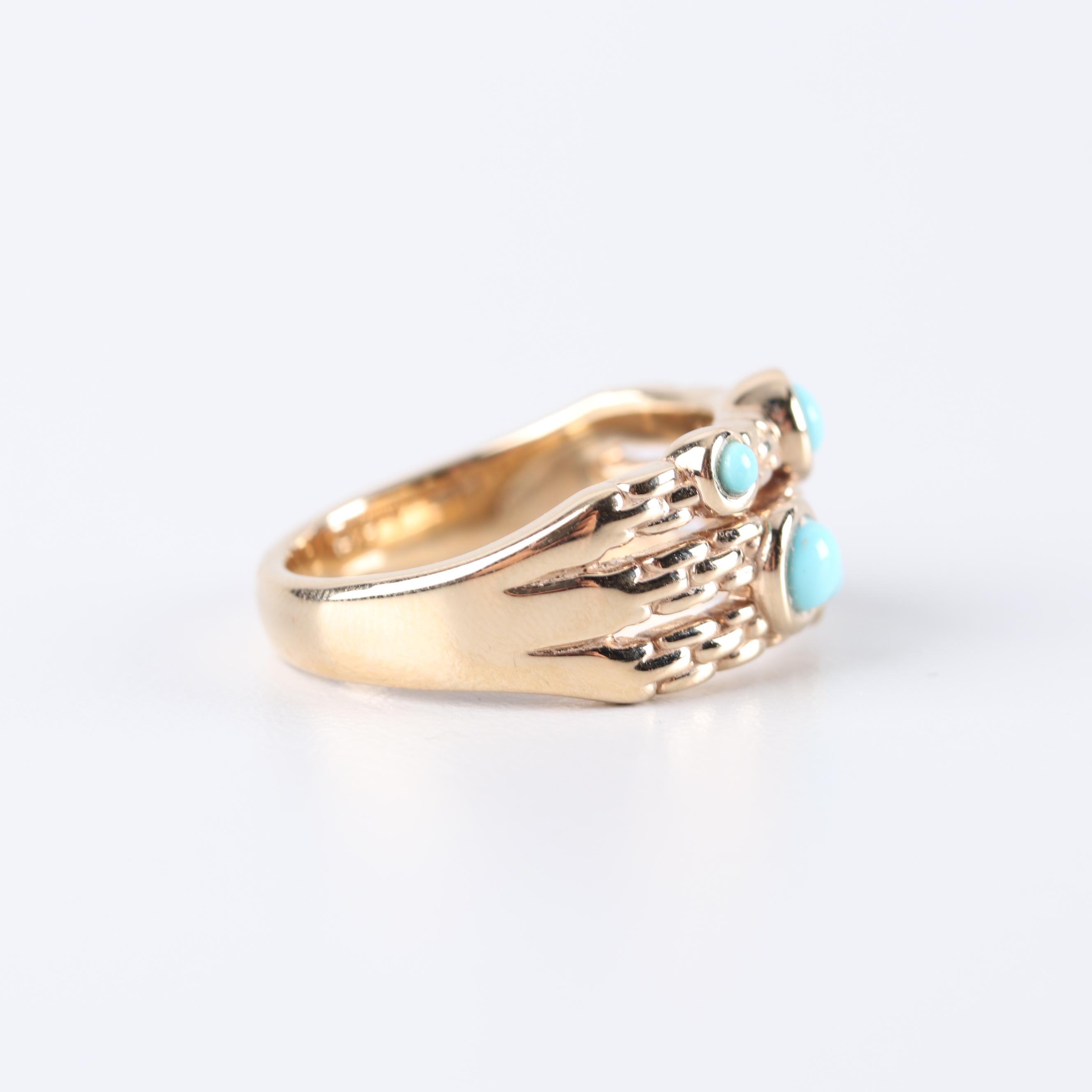 14K Yellow Gold Turquoise Ring