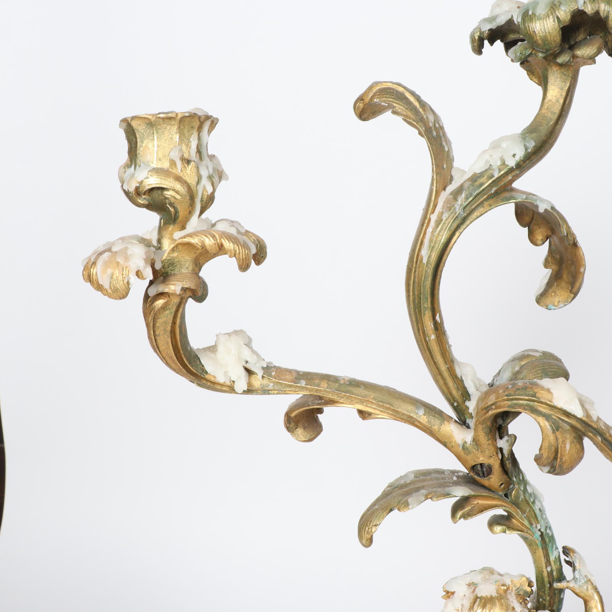 Rococo Style Gilt Bronze Candelabra