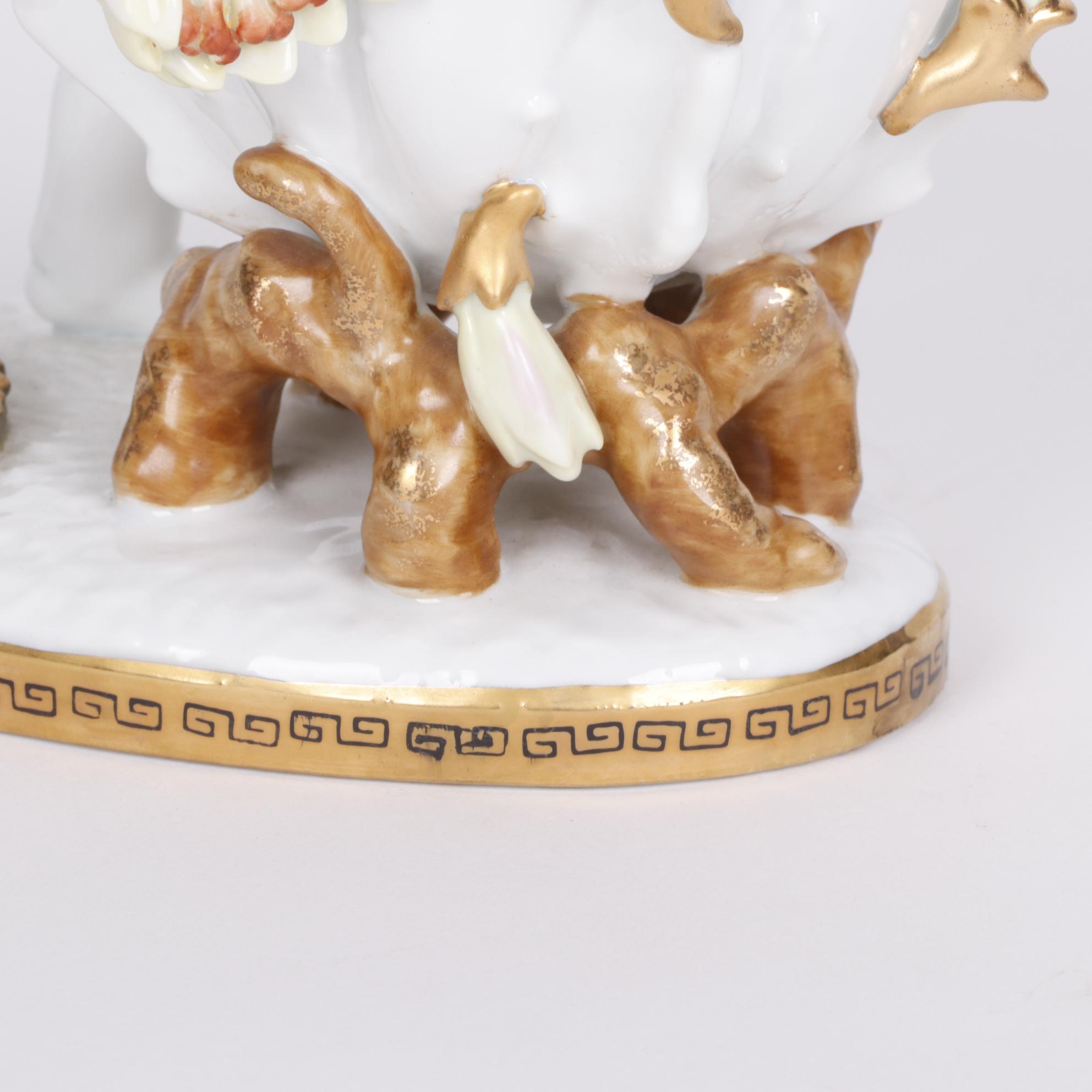 Sitzendorf Voigt Brothers Porcelain Cherub Vases