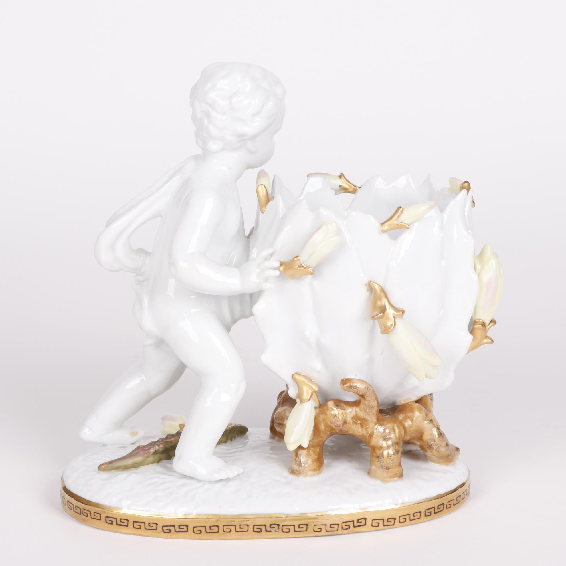 Sitzendorf Voigt Brothers Porcelain Cherub Vases