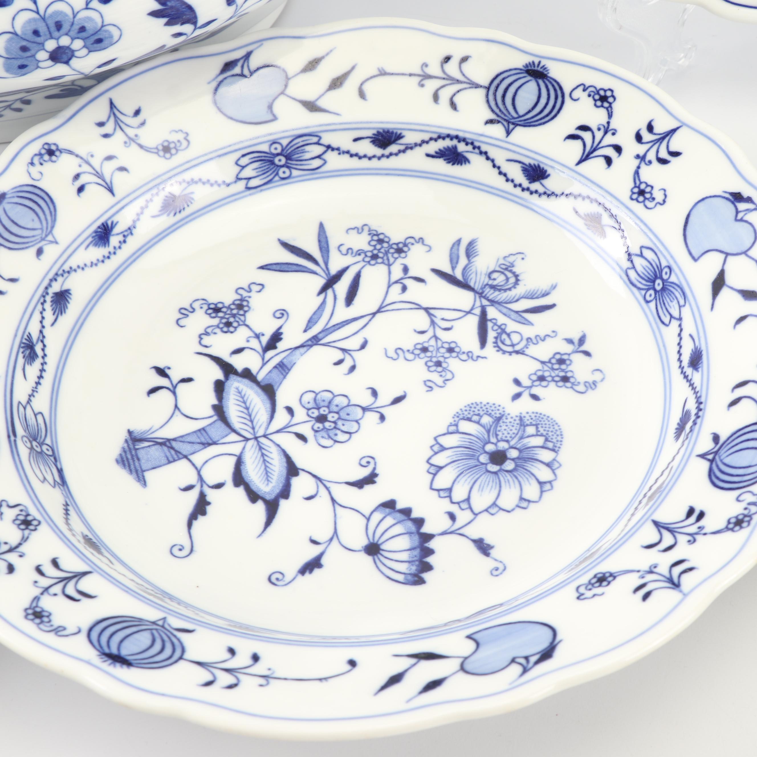 Meissen and Ernst Teichert "Blue Onion" Porcelain Serveware