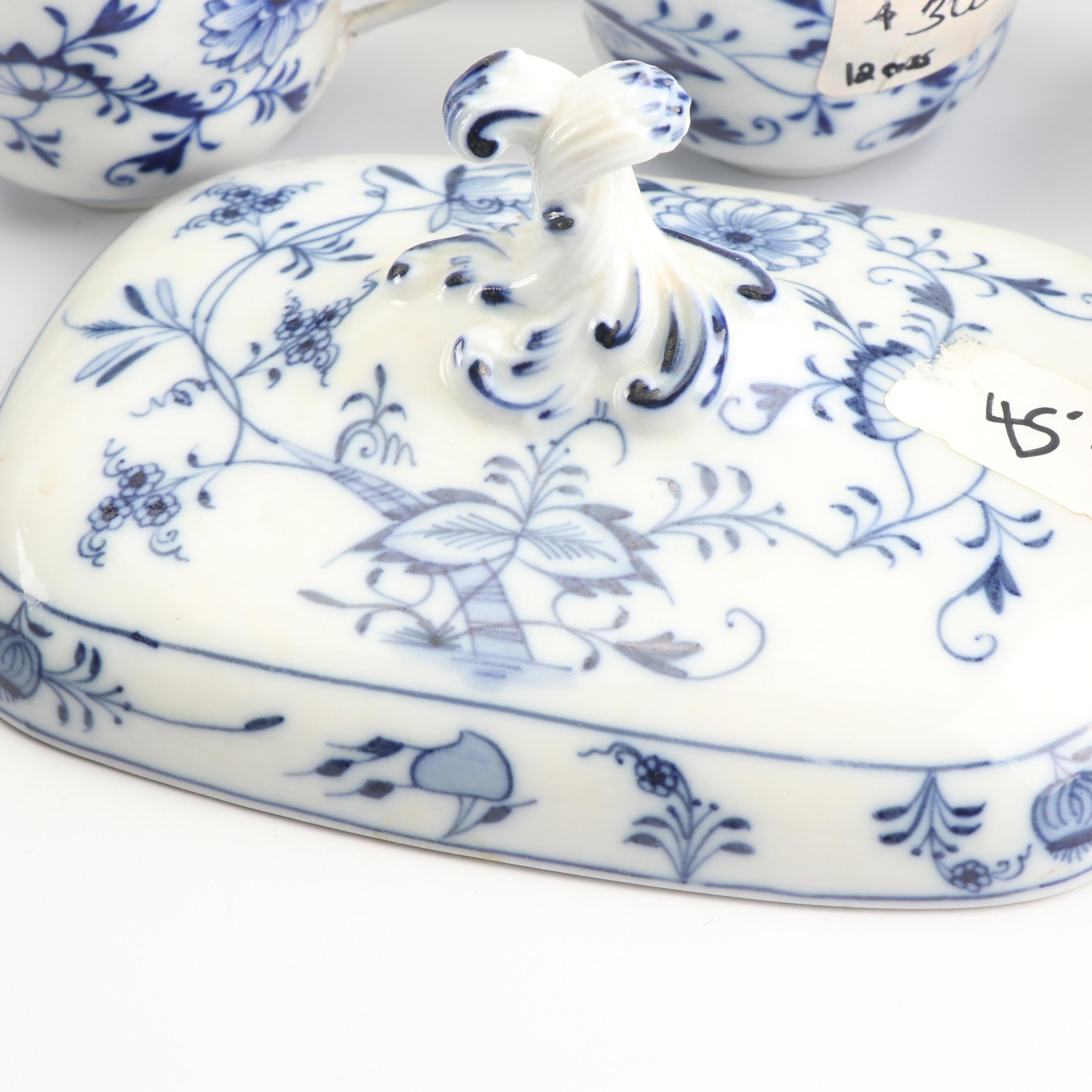 Meissen and Ernst Teichert "Blue Onion" Porcelain Serveware