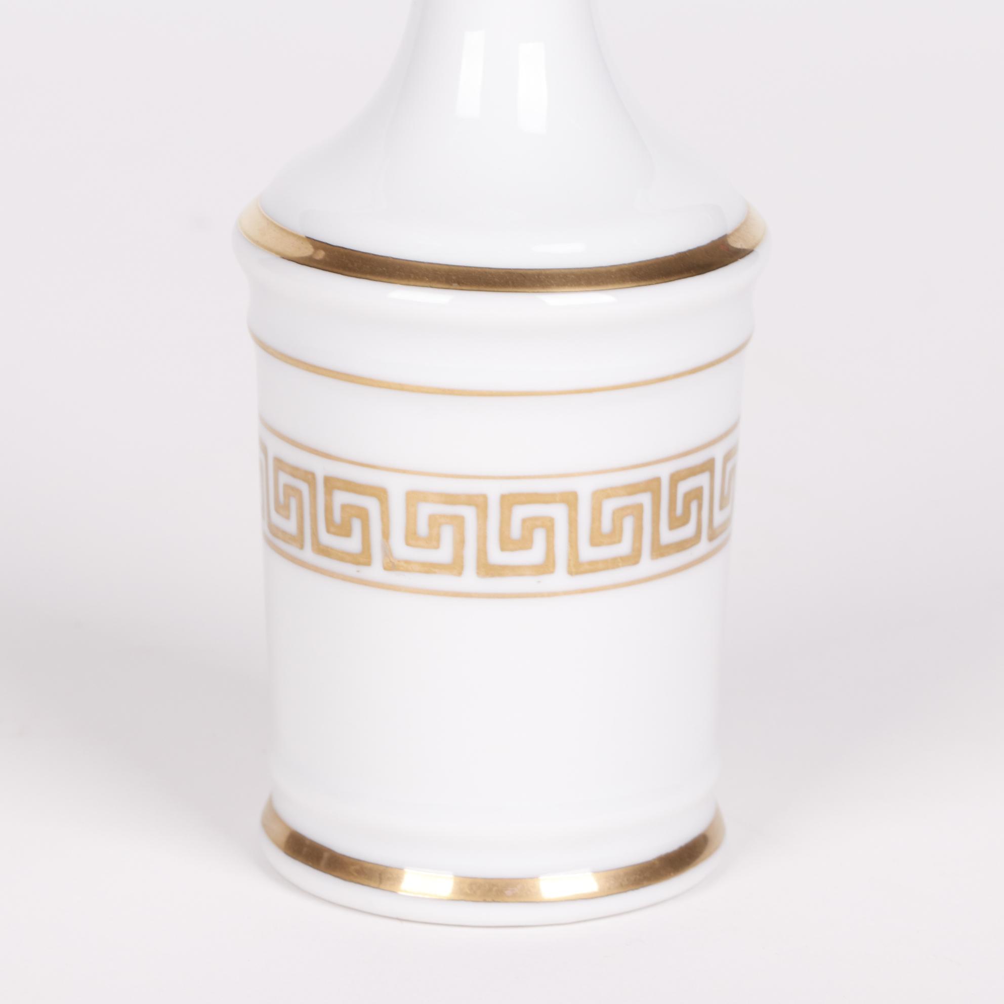 Lenwile-Ardalt Greek Key Patterned Porcelain Vanity Tray Set