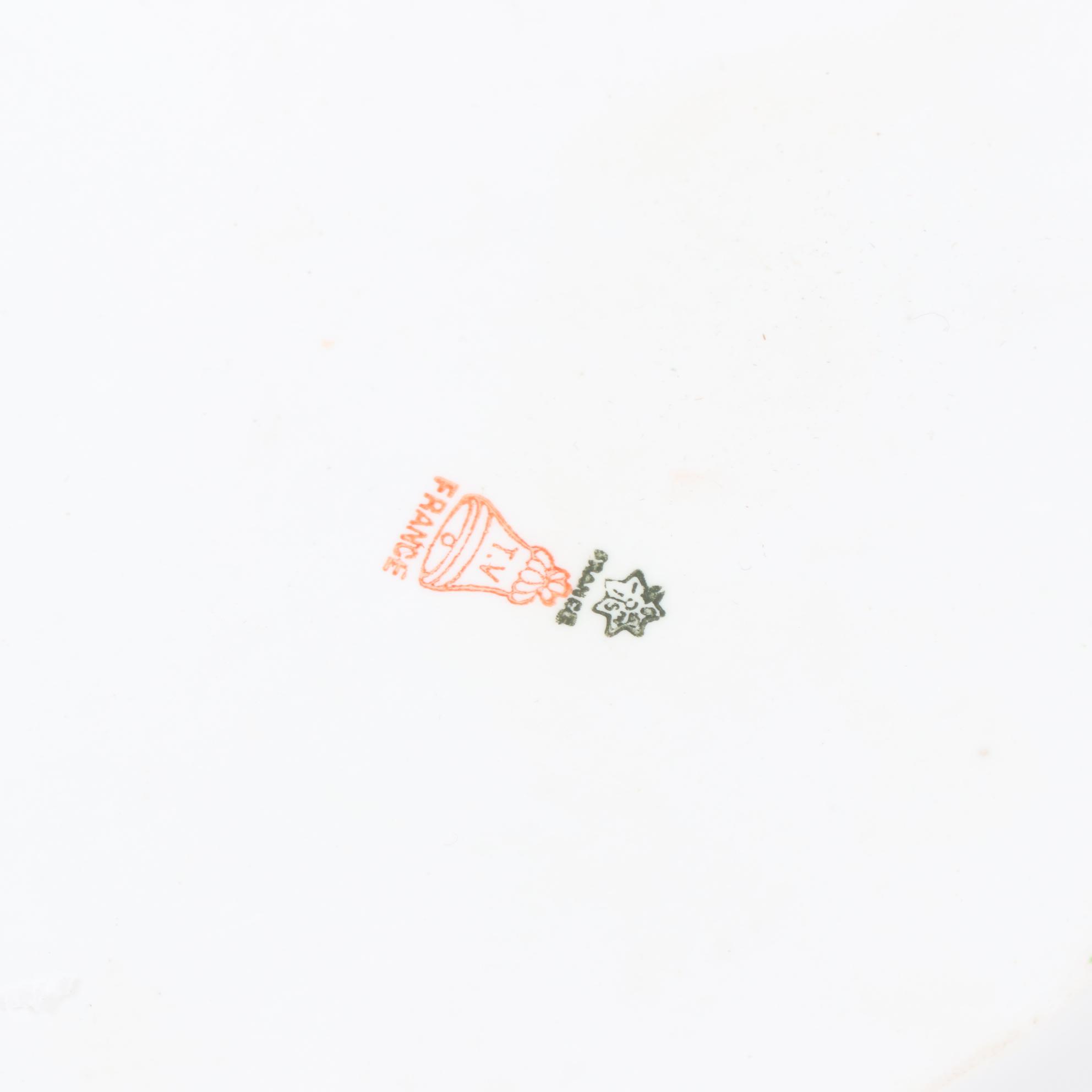 Assembled Glass and Porcelain Vanity Set With T&V Limoges Tray