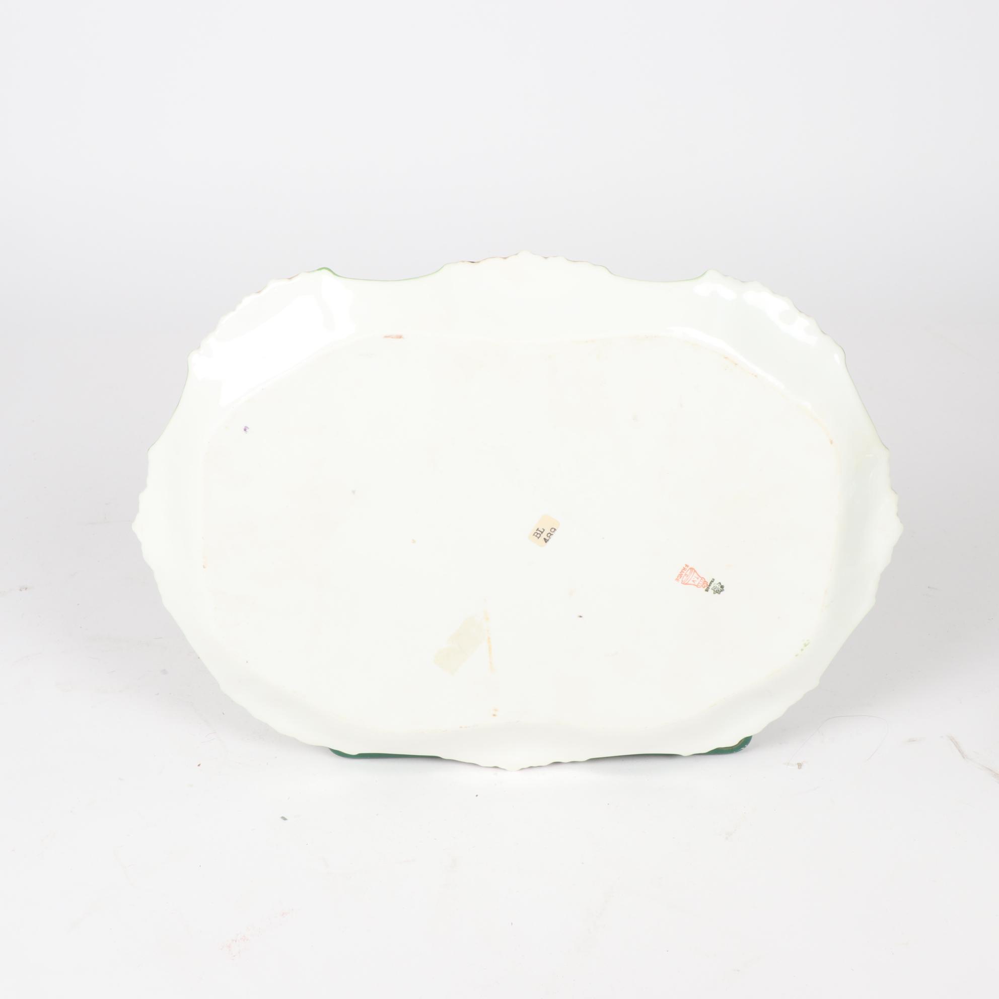 Assembled Glass and Porcelain Vanity Set With T&V Limoges Tray