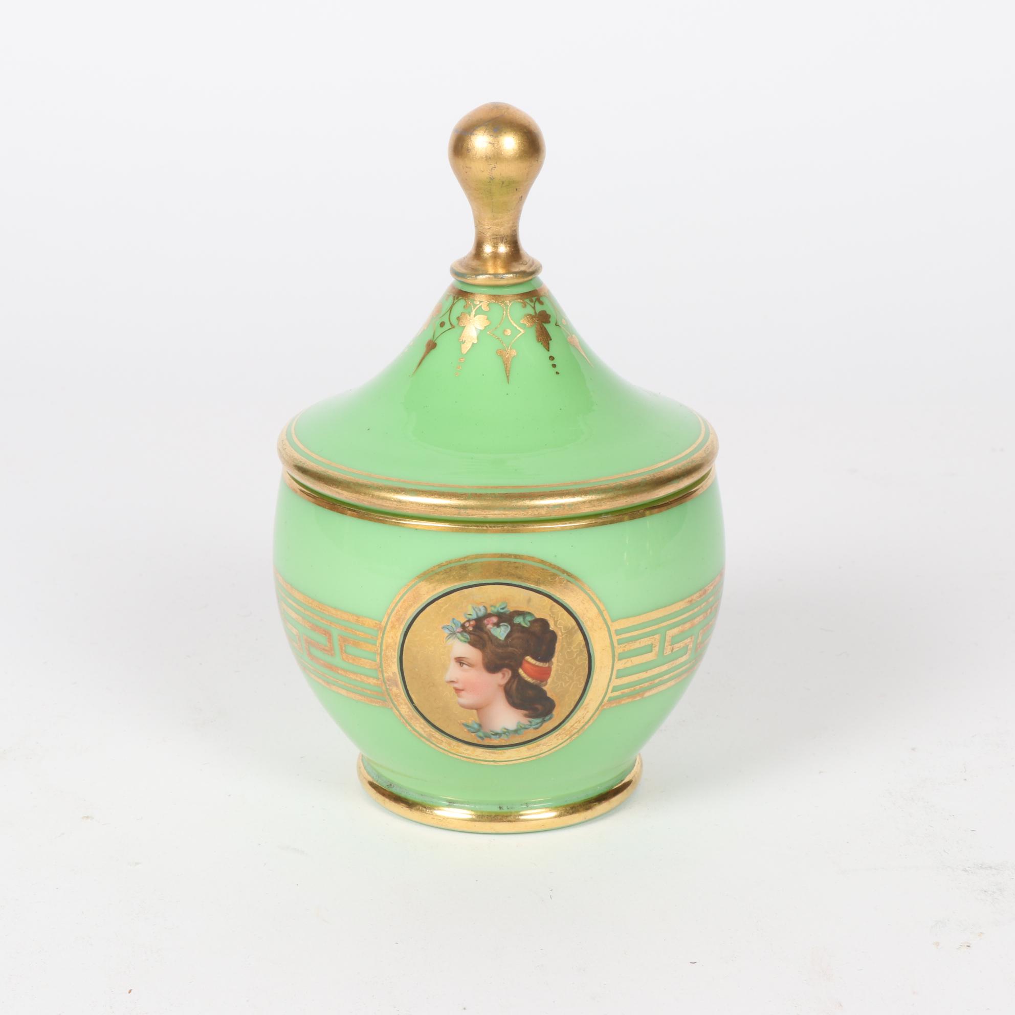 Assembled Glass and Porcelain Vanity Set With T&V Limoges Tray