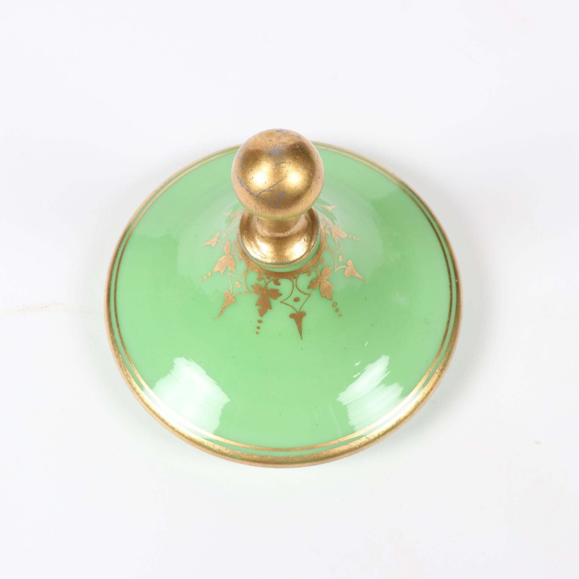 Assembled Glass and Porcelain Vanity Set With T&V Limoges Tray