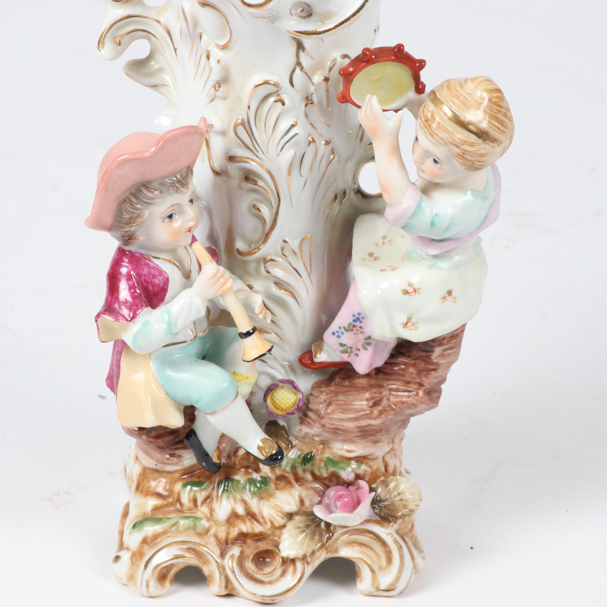 Continental Figural Porcelain Spill Vase