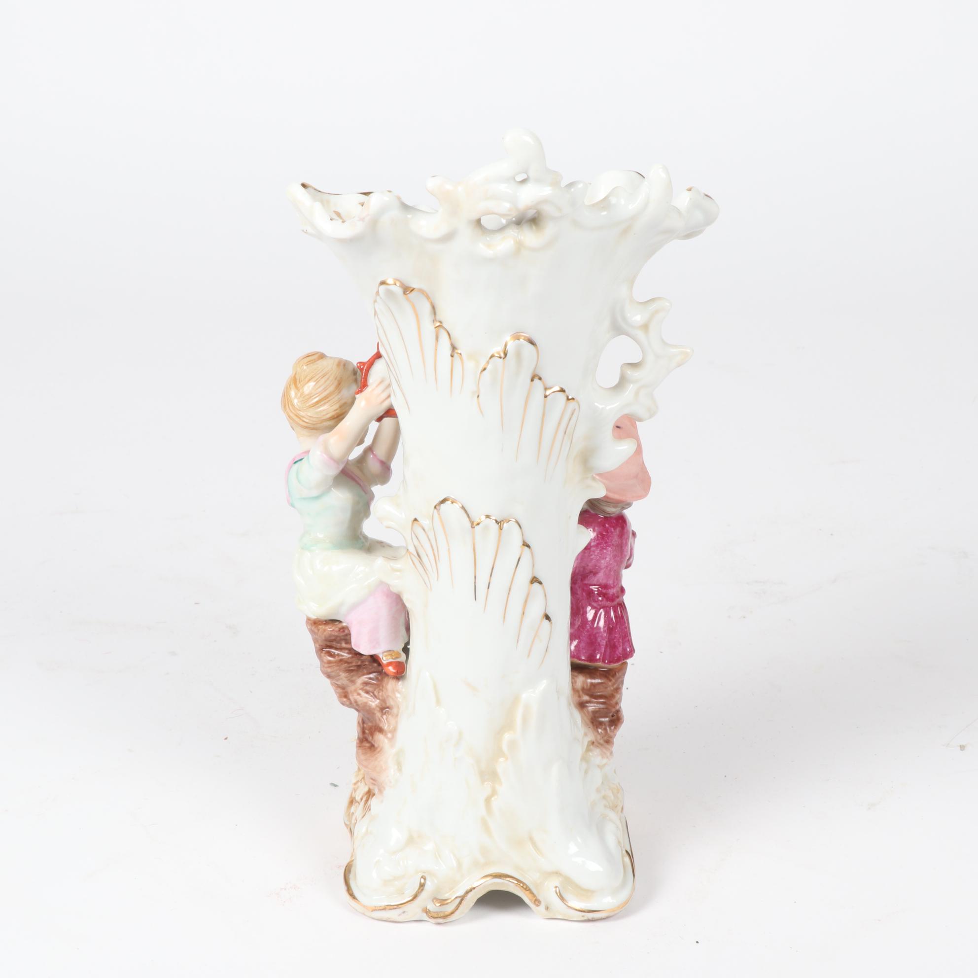 Continental Figural Porcelain Spill Vase