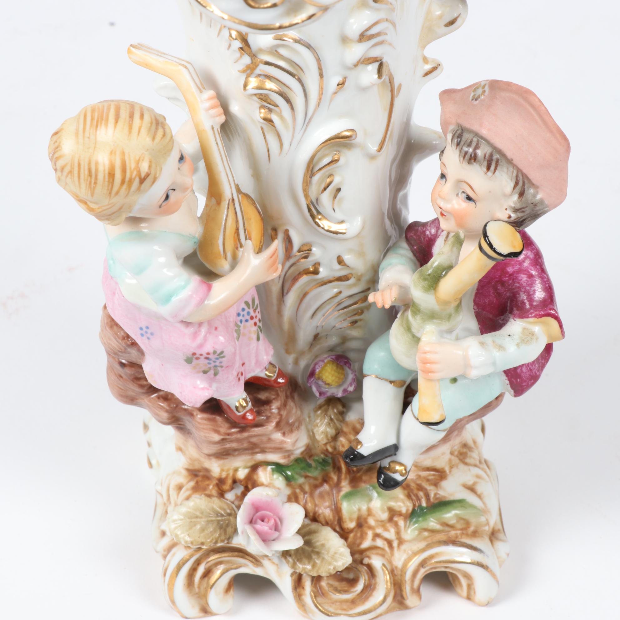 Continetial Figural Porcelain Spill Vase