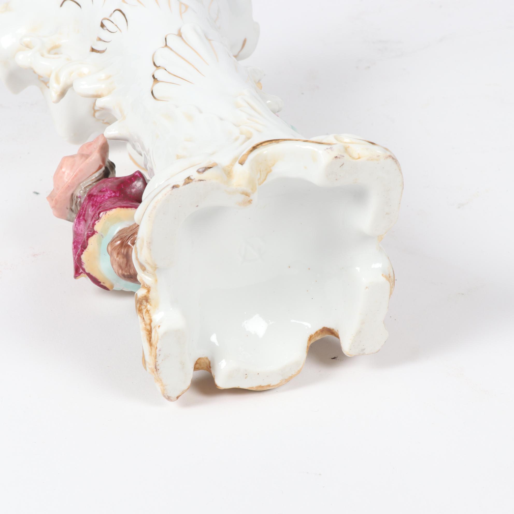 Continetial Figural Porcelain Spill Vase