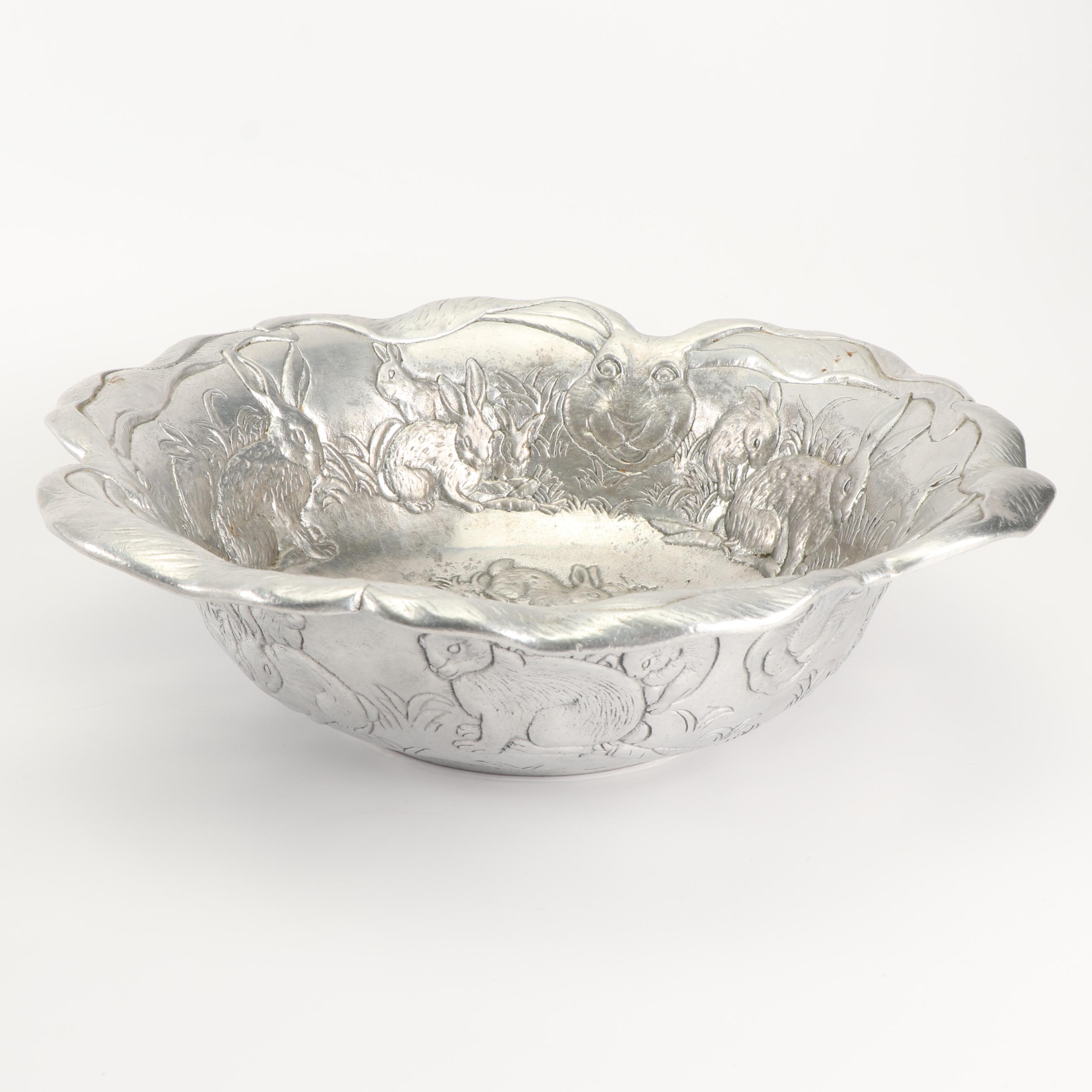 Arthur Court "Bunnies" Aluminum Hollowware Serveware