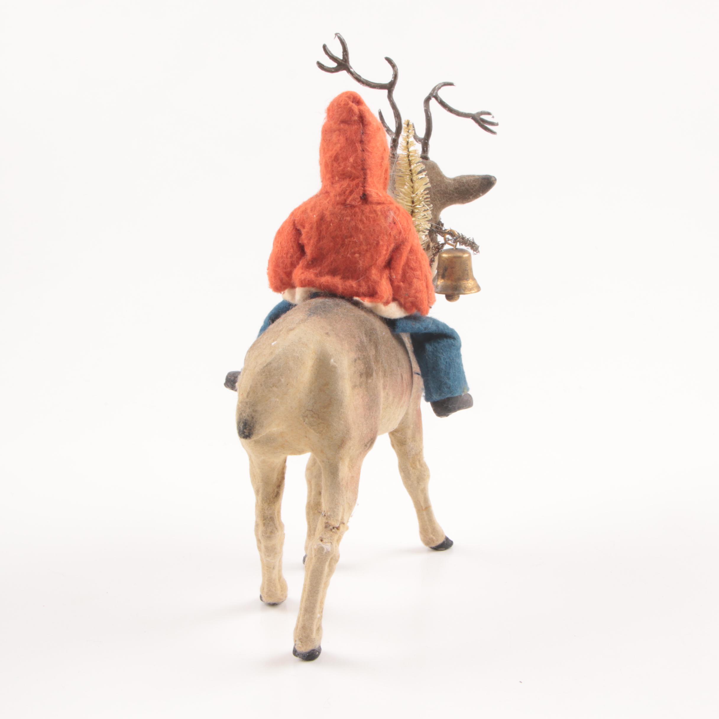 Antique German Belsnickle and Deer Candy Container