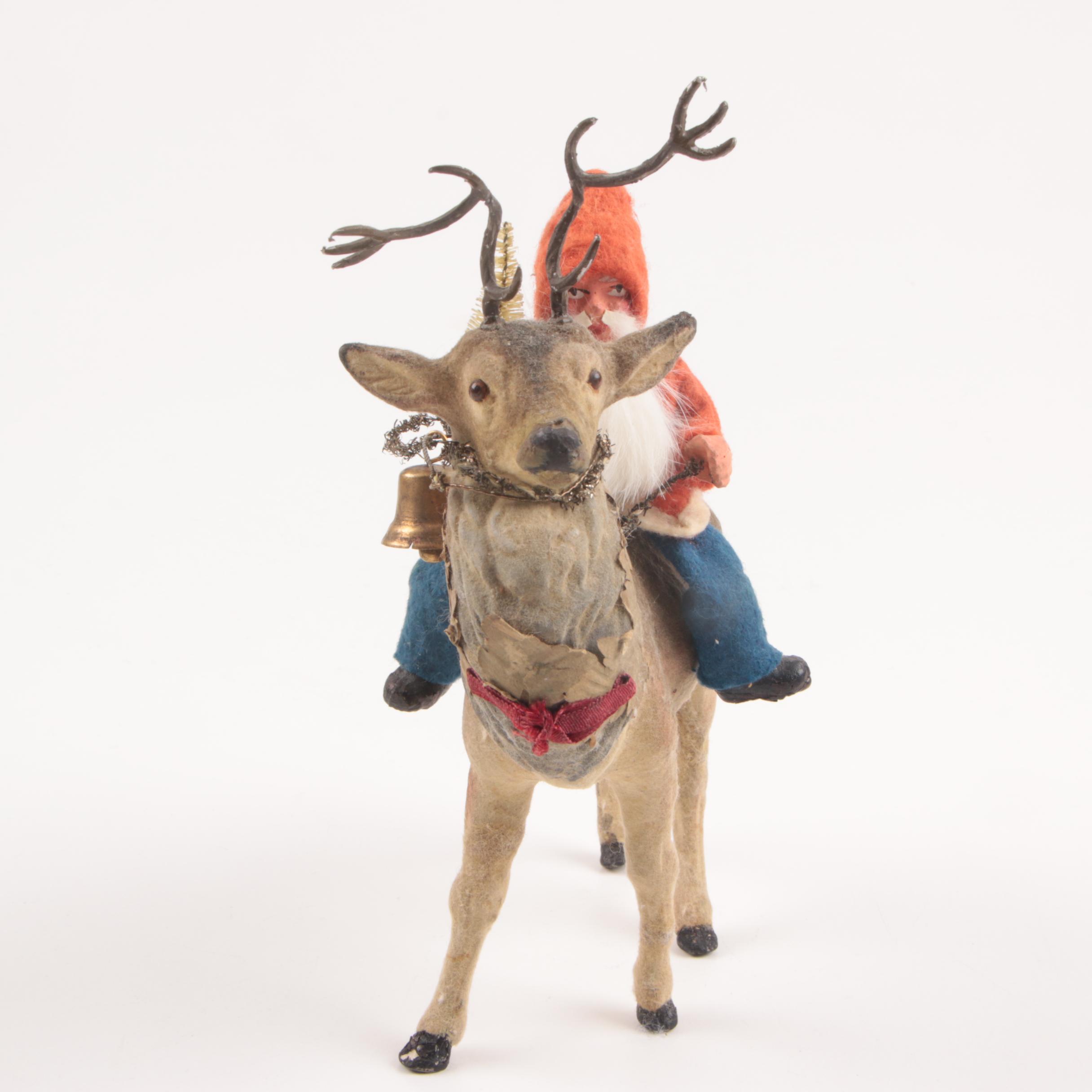 Antique German Belsnickle and Deer Candy Container