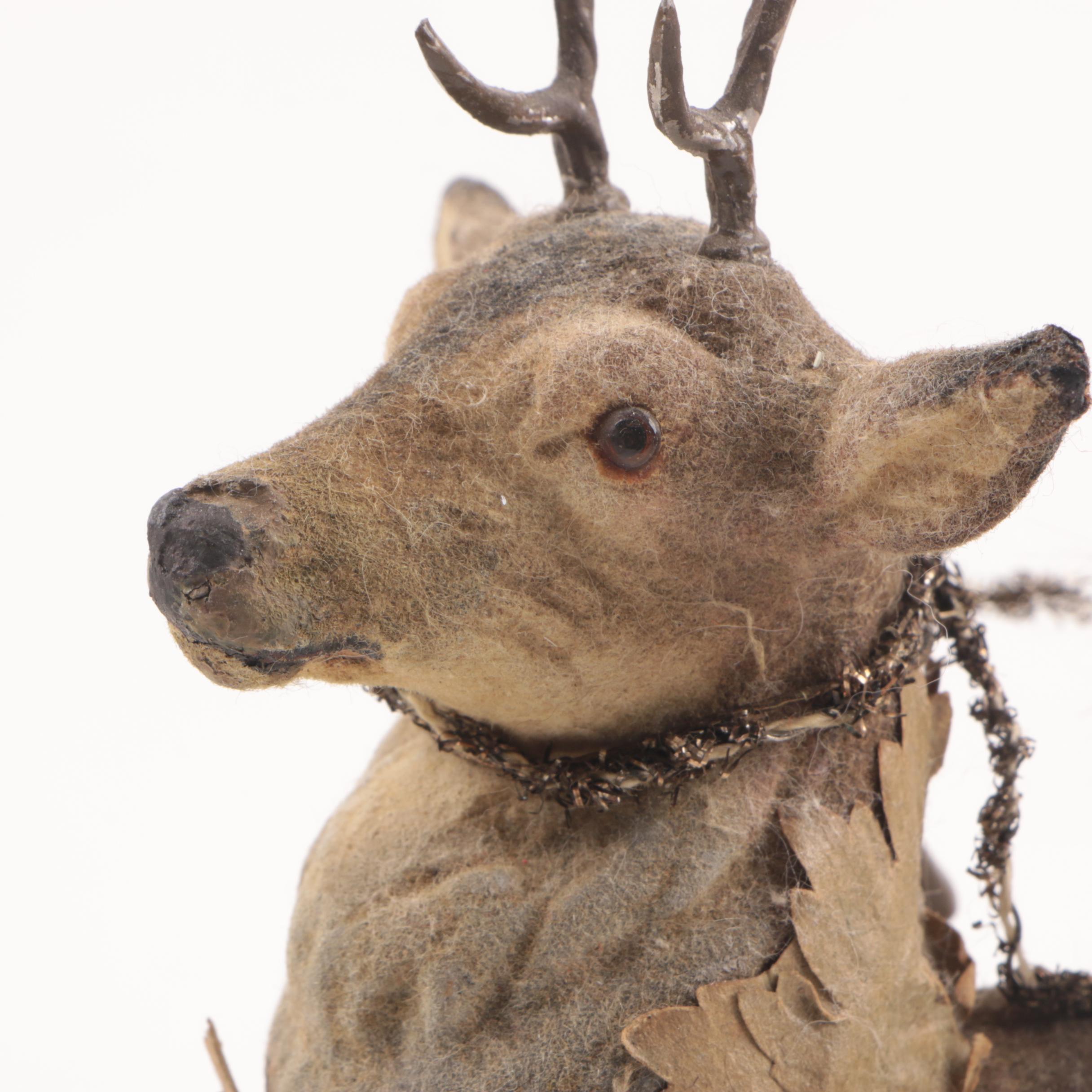 Antique German Belsnickle and Deer Candy Container